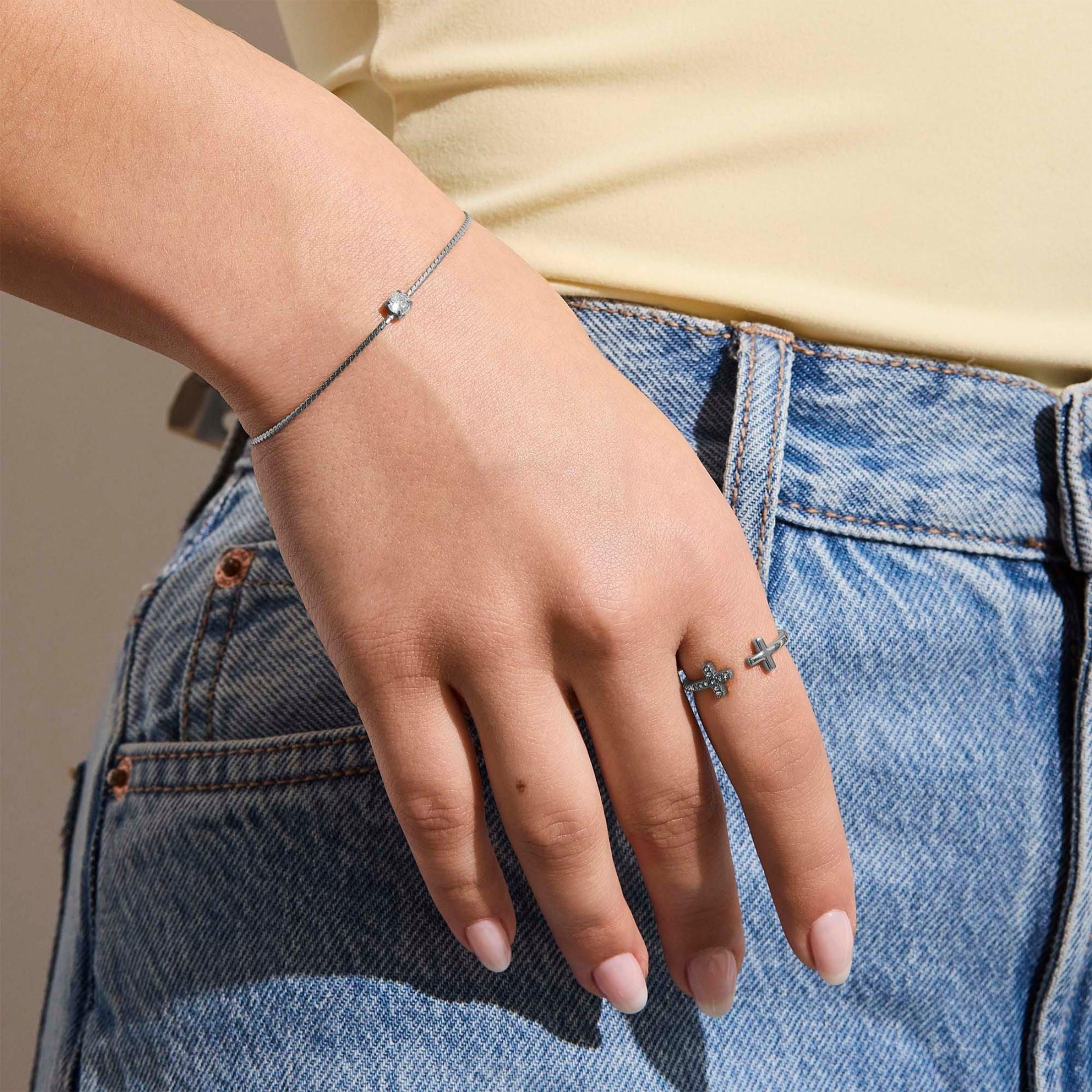 Dainty Crystal Charm Bracelet - Image 4