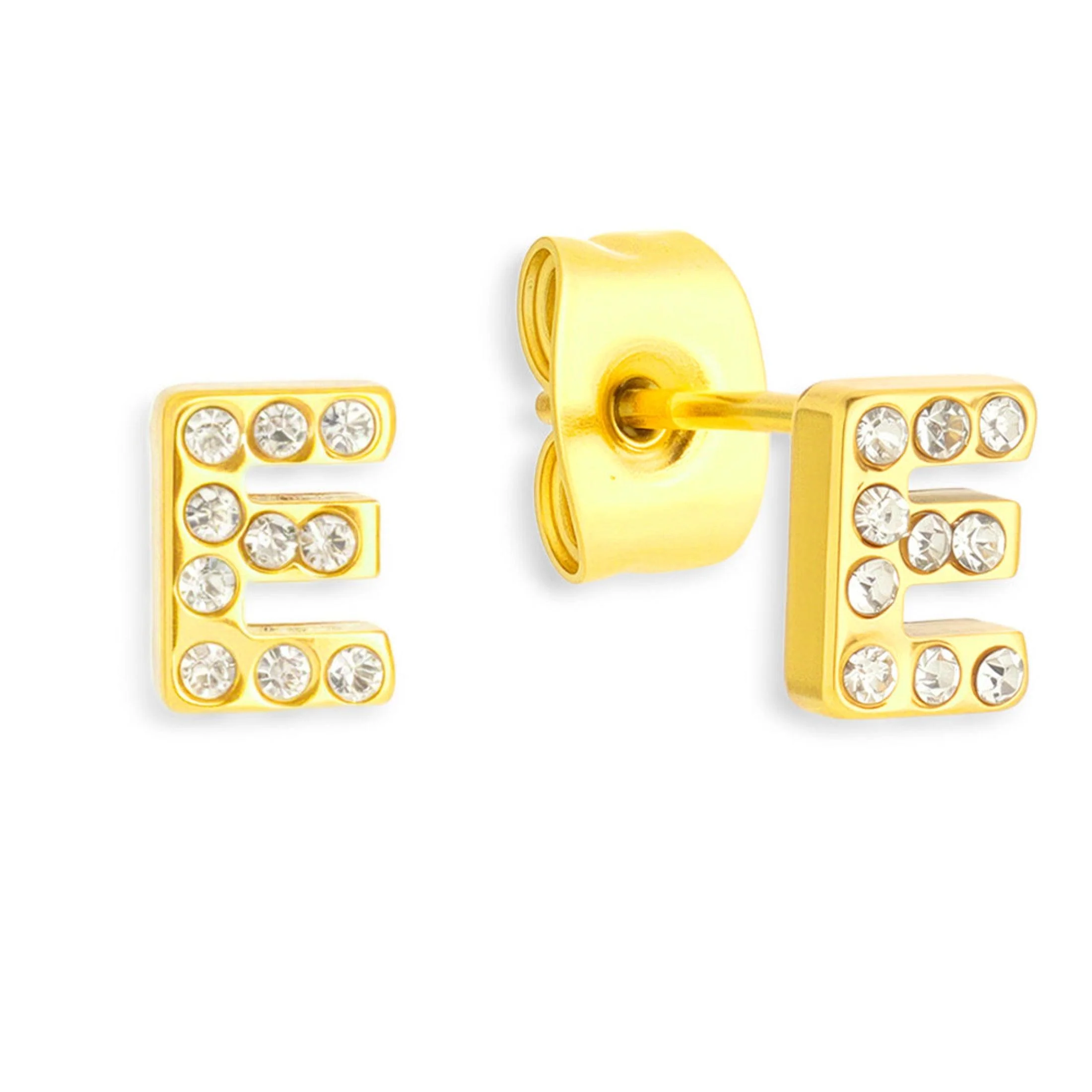 Crystal Initial Stud Earrings - Image 10