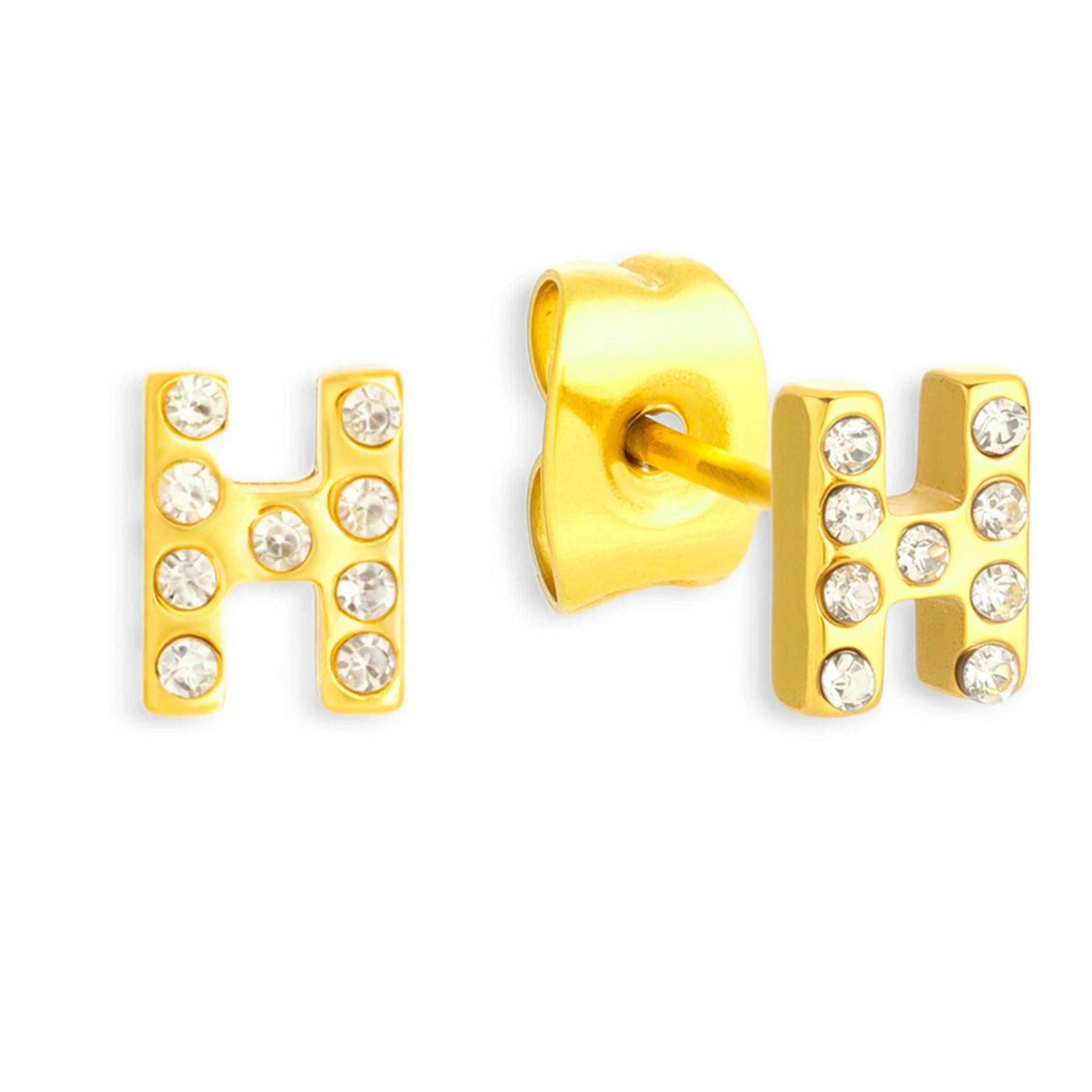 Crystal Initial Stud Earrings - Image 14