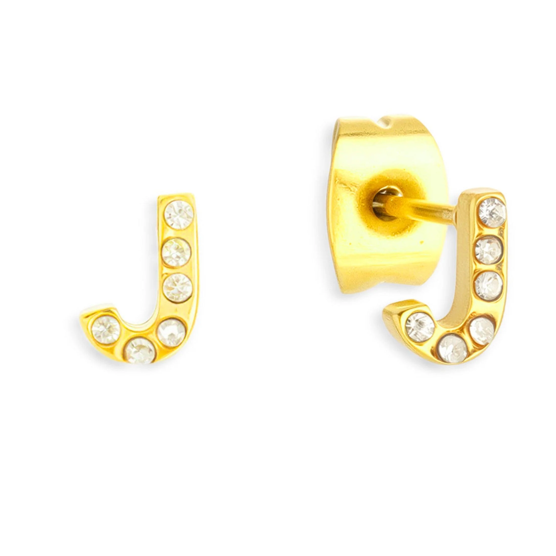 Crystal Initial Stud Earrings - Image 17
