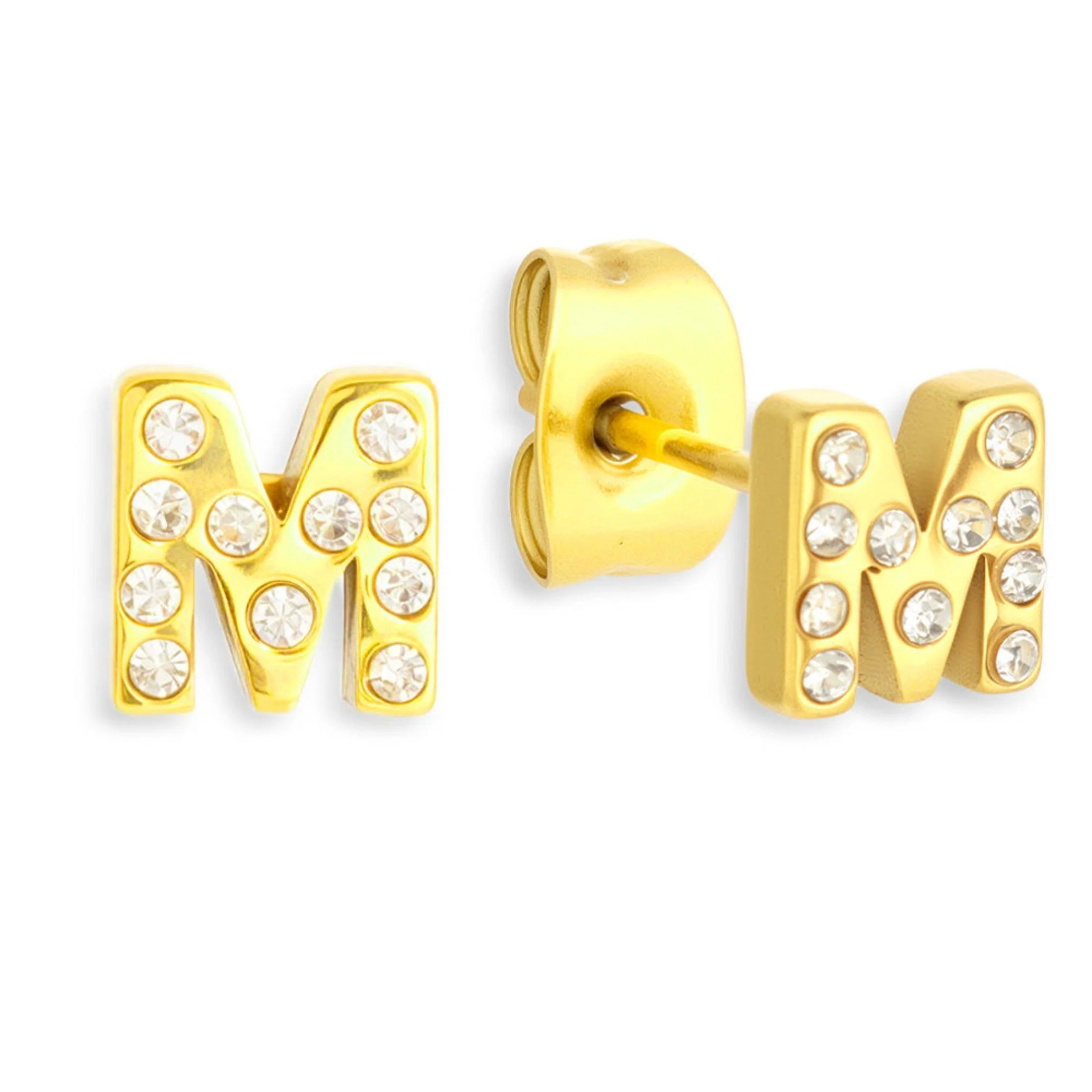 Crystal Initial Stud Earrings - Image 18