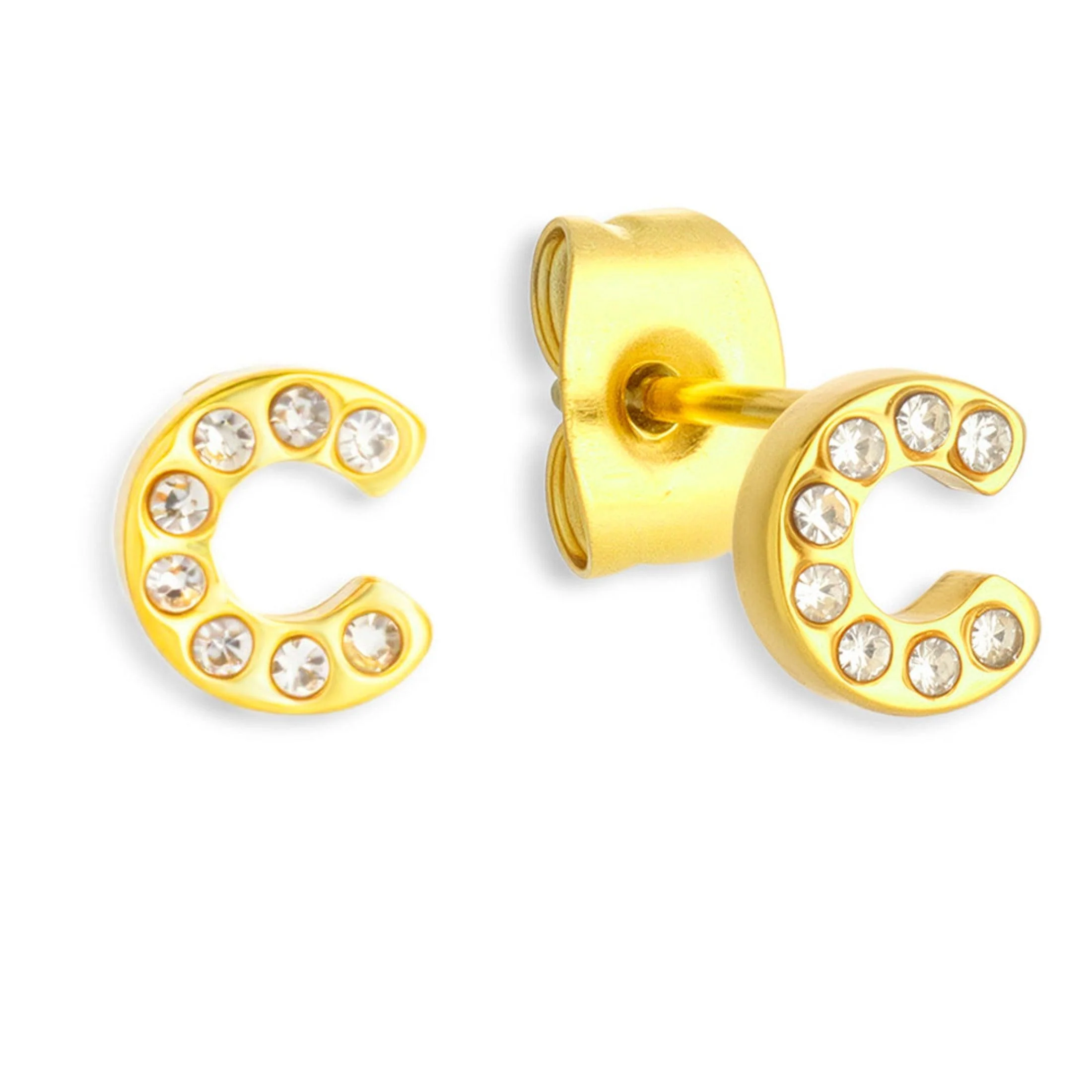 Crystal Initial Stud Earrings - Image 7