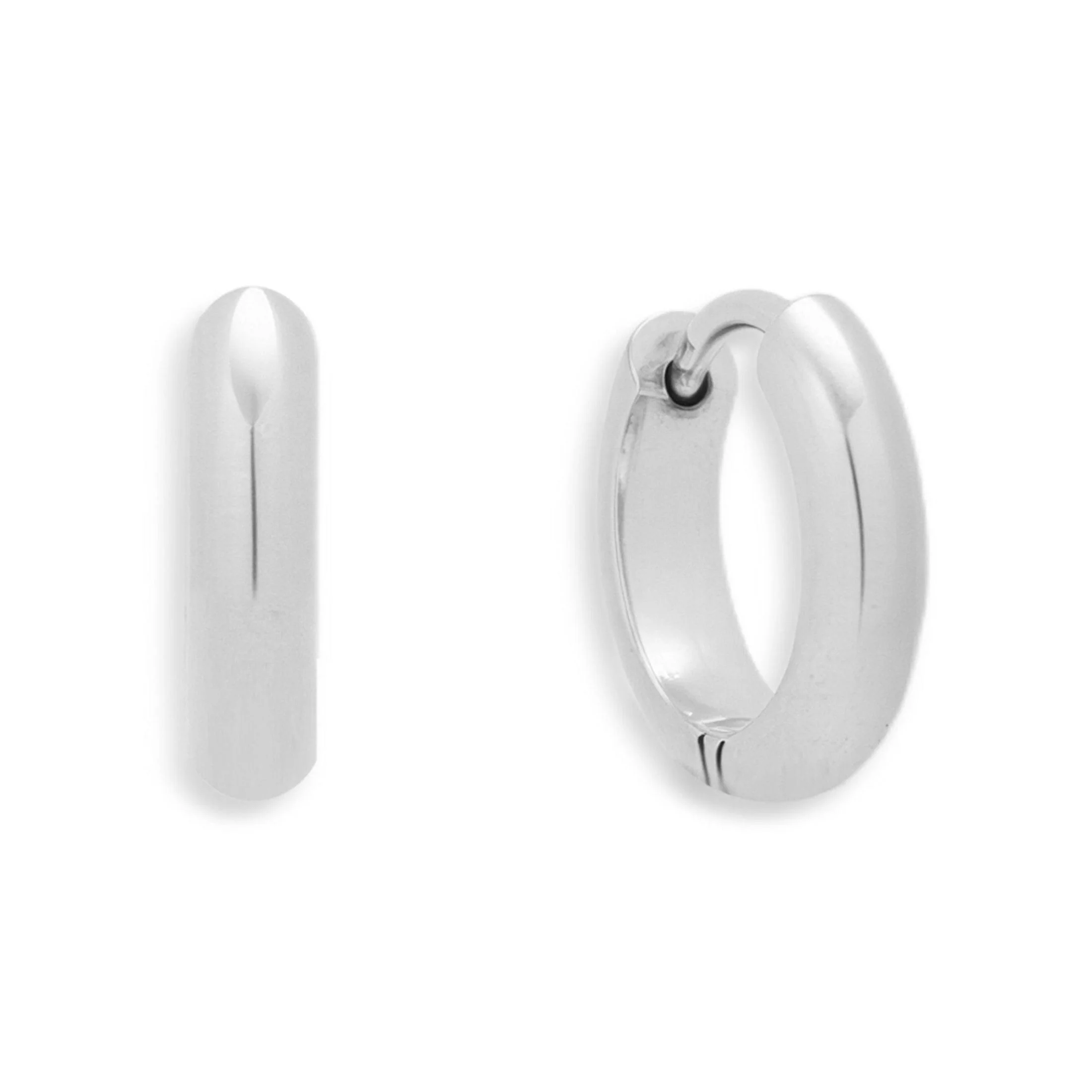 Smooth Curve Hoop Earrings - Image 4