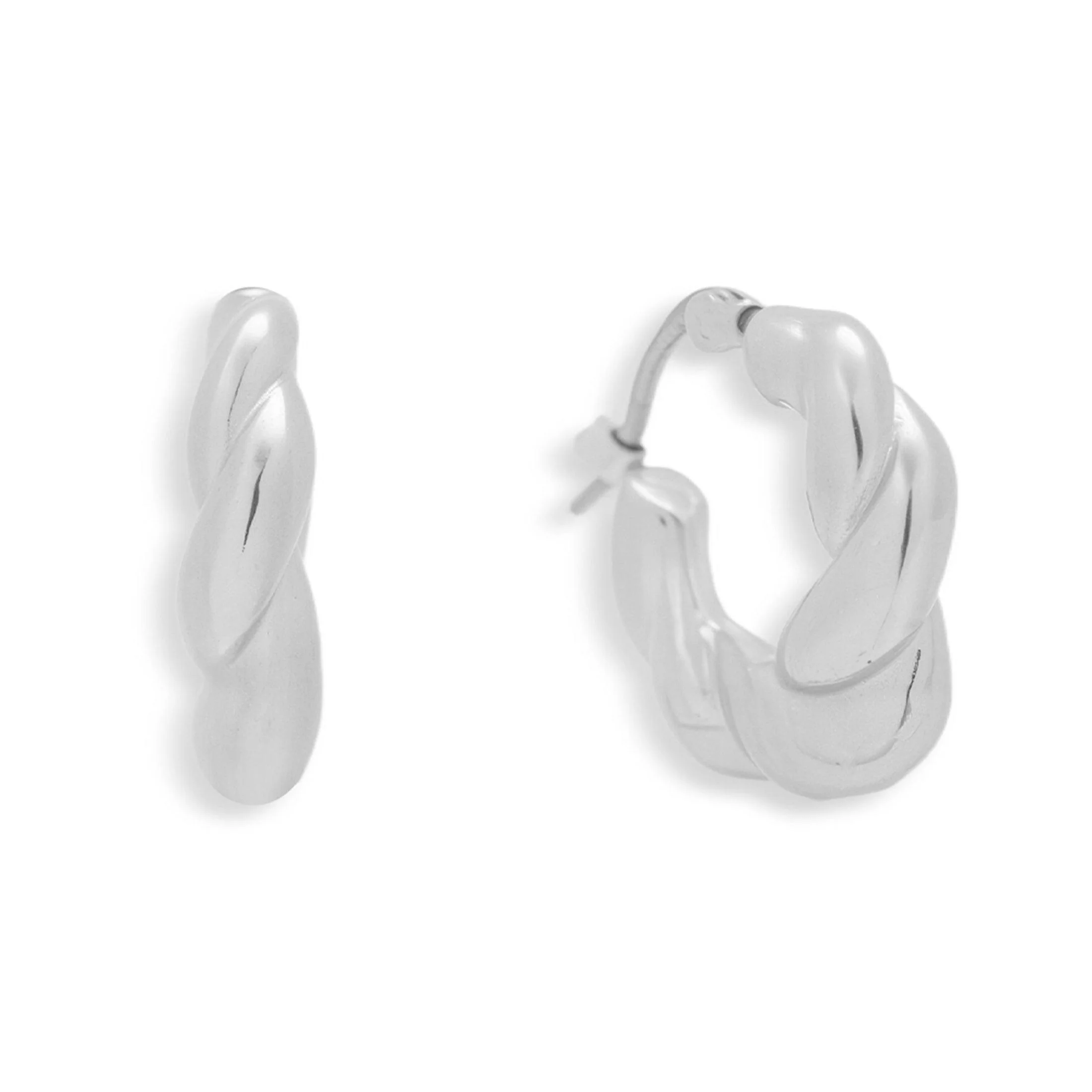 Chunky Twisted Hoop Earrings - Image 4