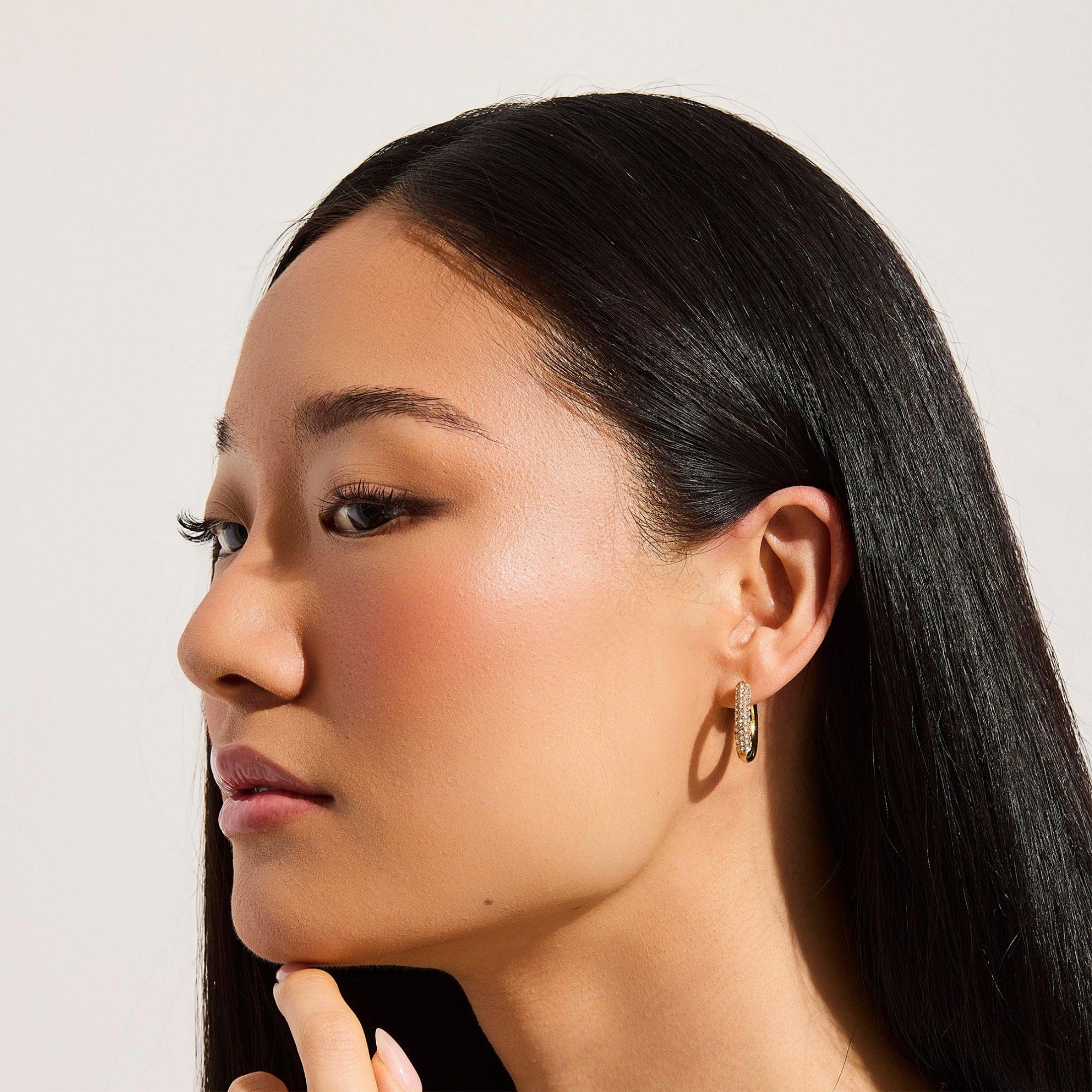 Crystal Pave Statement Hoops - Image 2