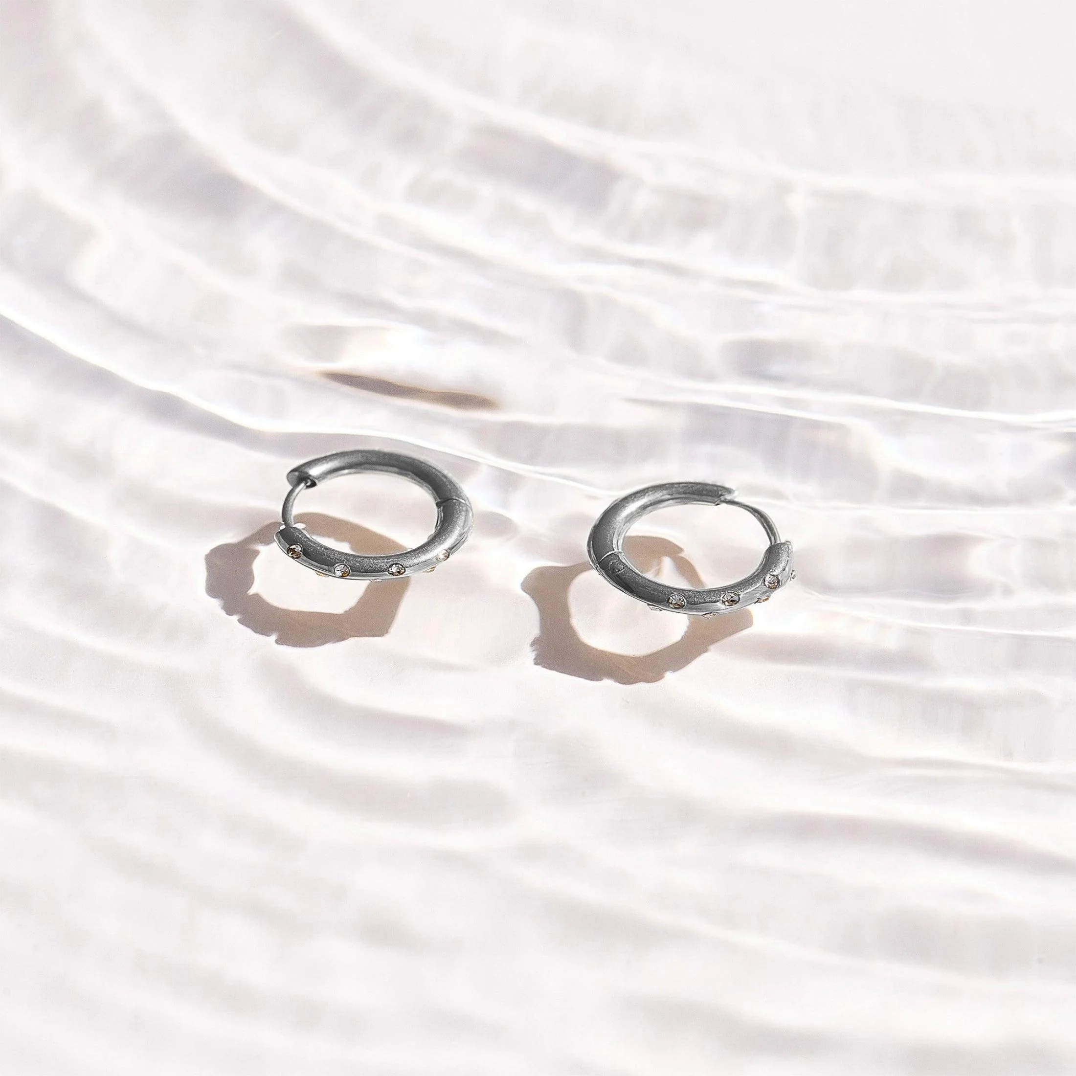 Crystal Dot Hoop Earrings - Image 7
