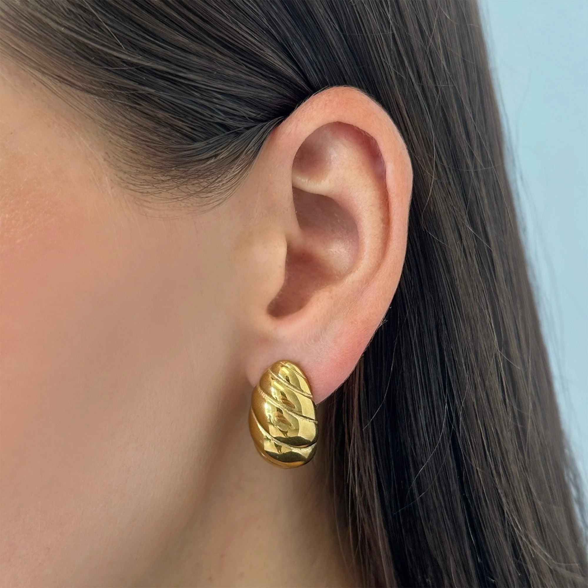 Twist Shell Dome Earrings - Image 4