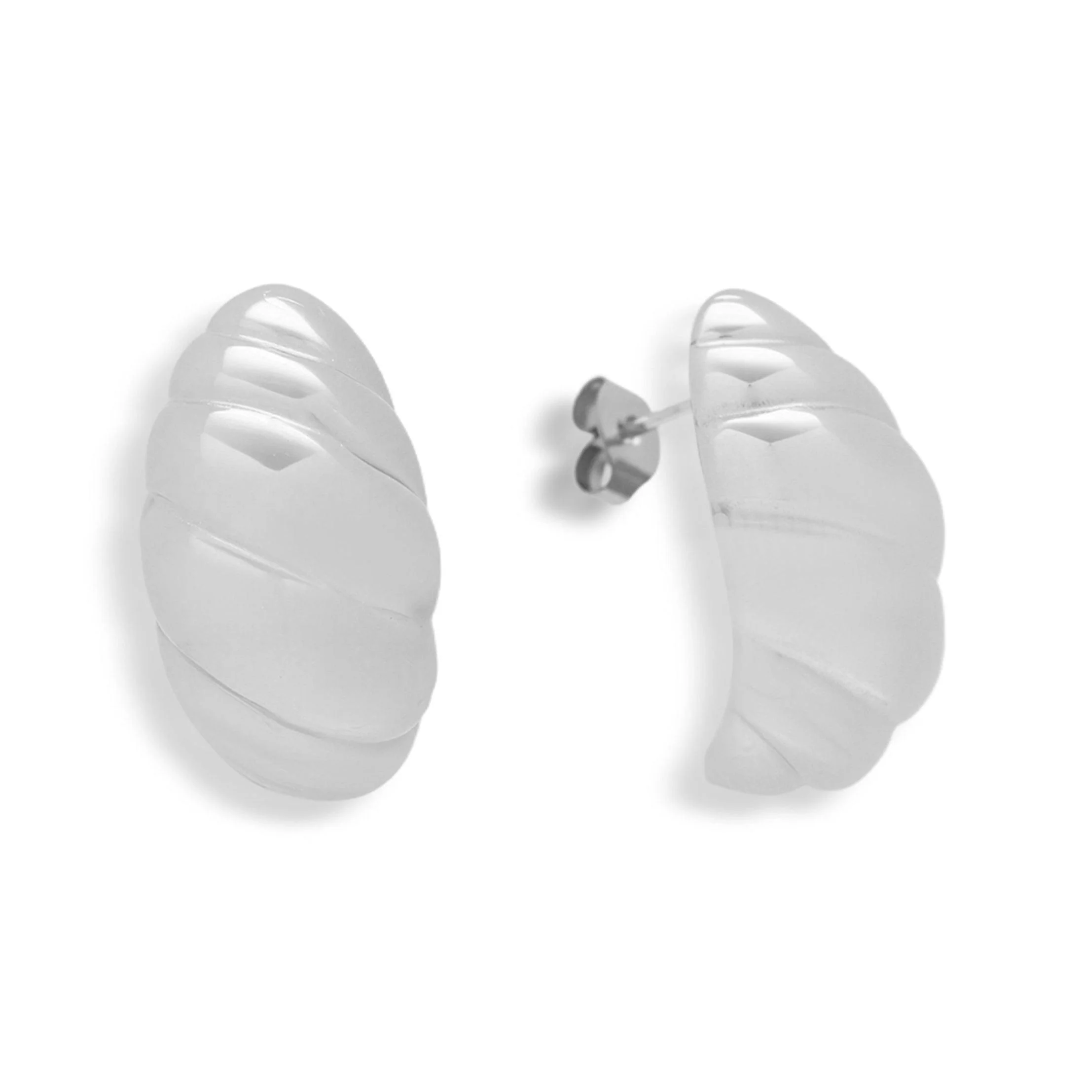 Twist Shell Dome Earrings - Image 5