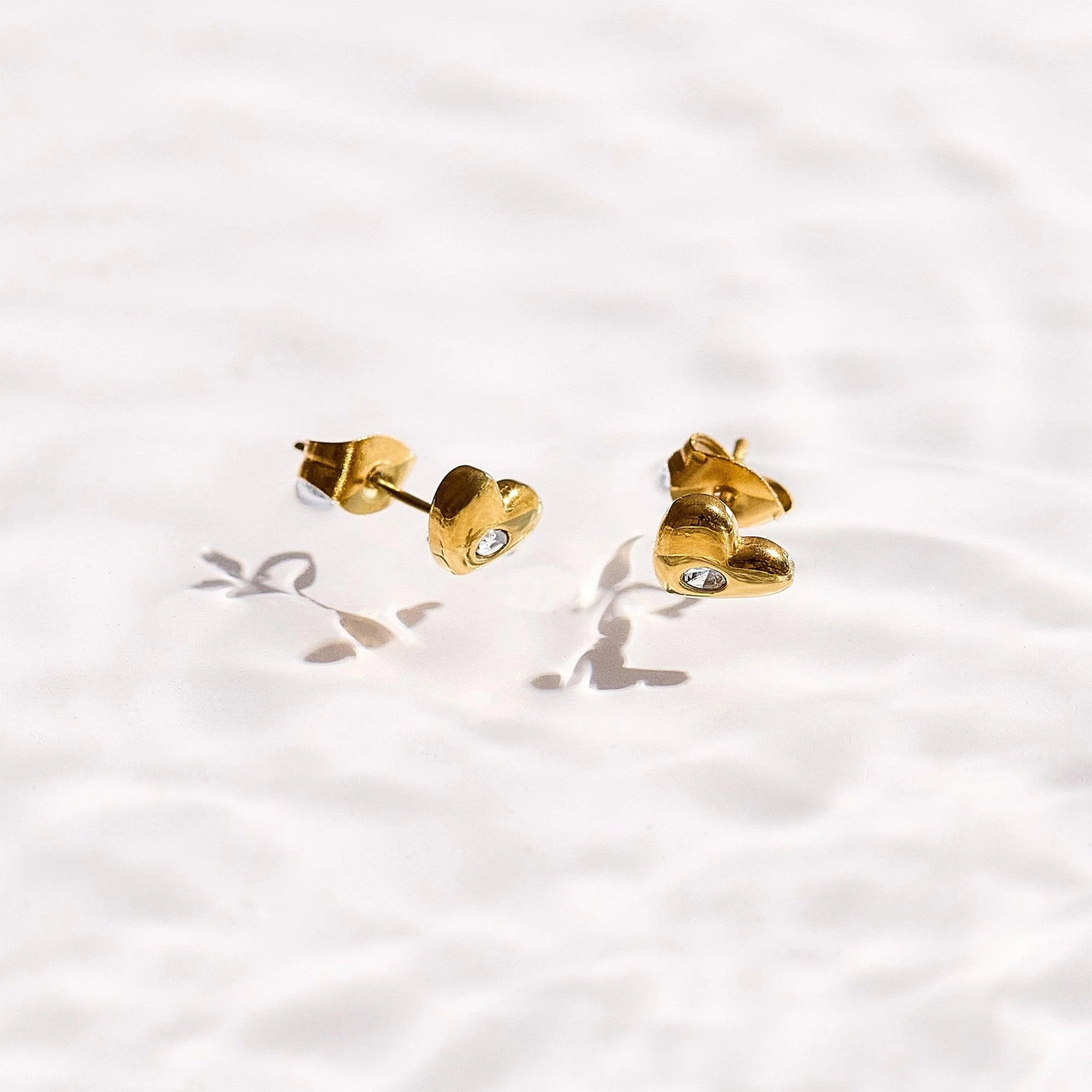 Crystal Heart Stud Earrings - Image 3