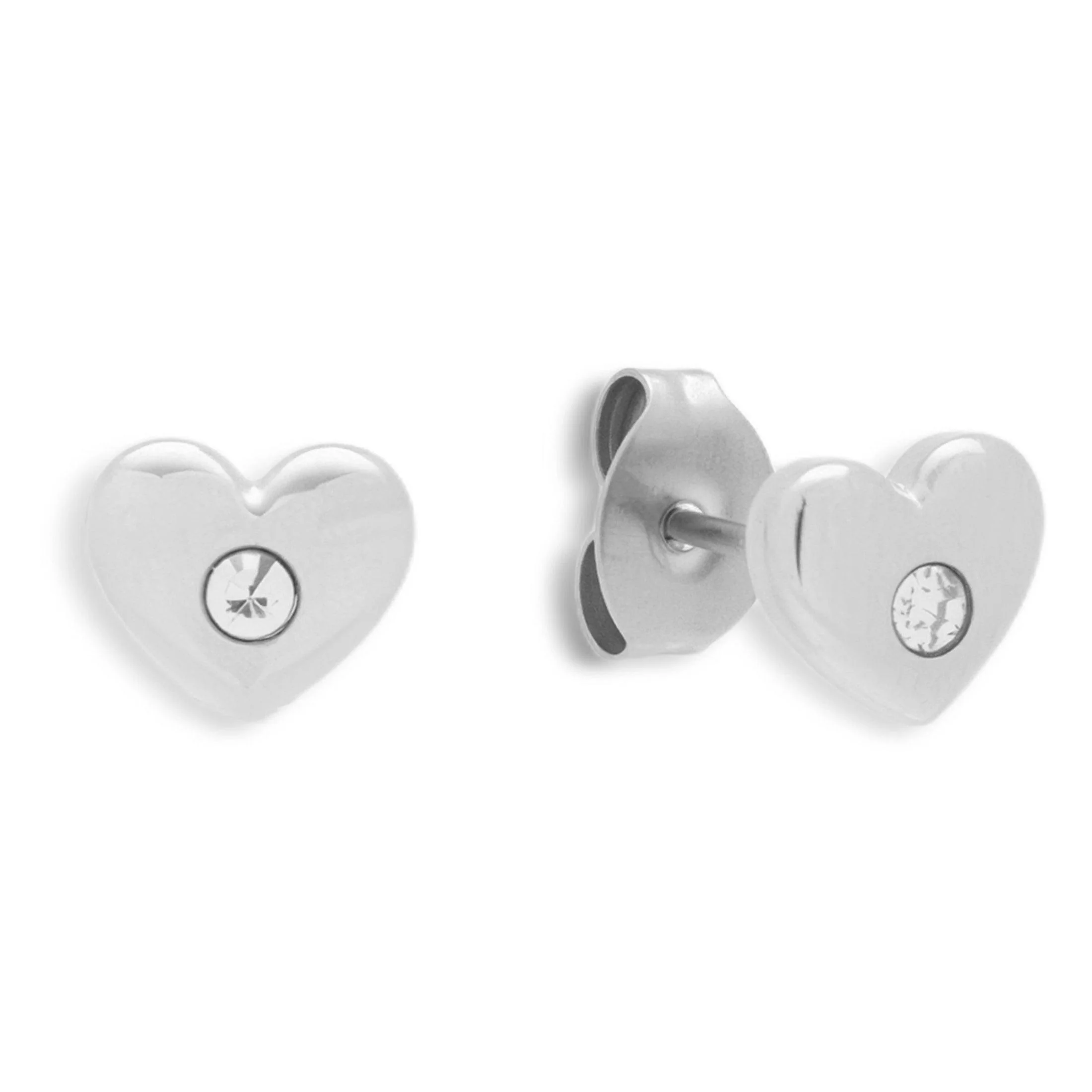 Crystal Heart Stud Earrings - Image 4