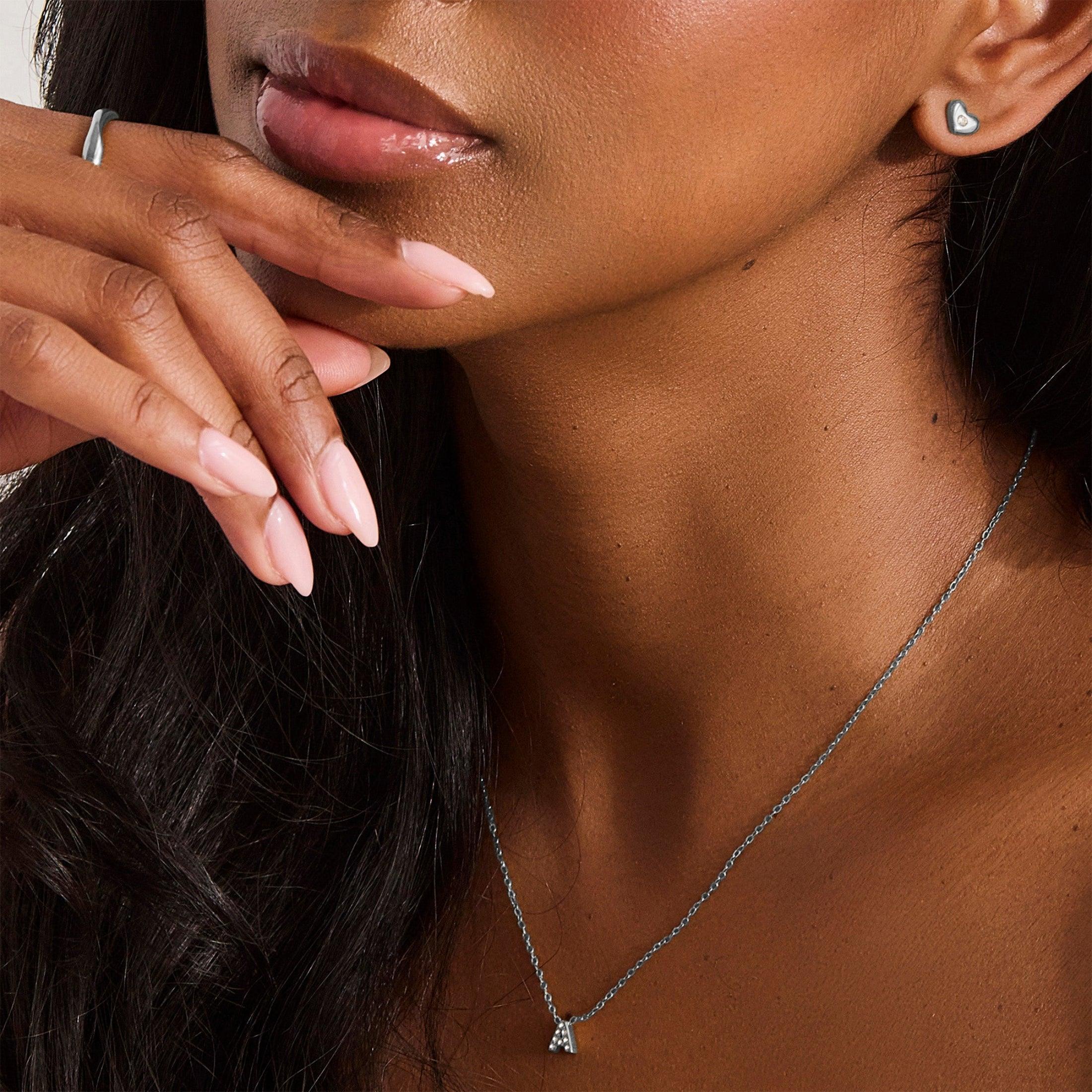 Crystal Heart Stud Earrings - Image 5