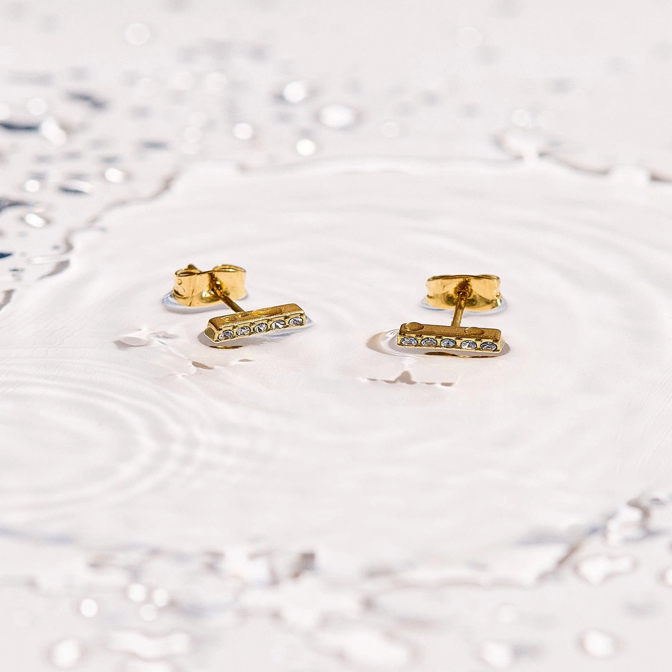 Crystal Bar Stud Earrings - Image 3