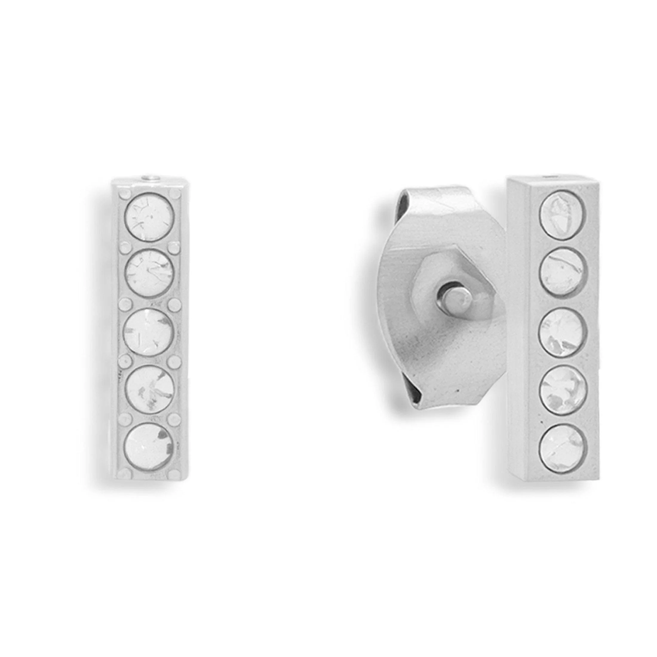 Crystal Bar Stud Earrings - Image 4