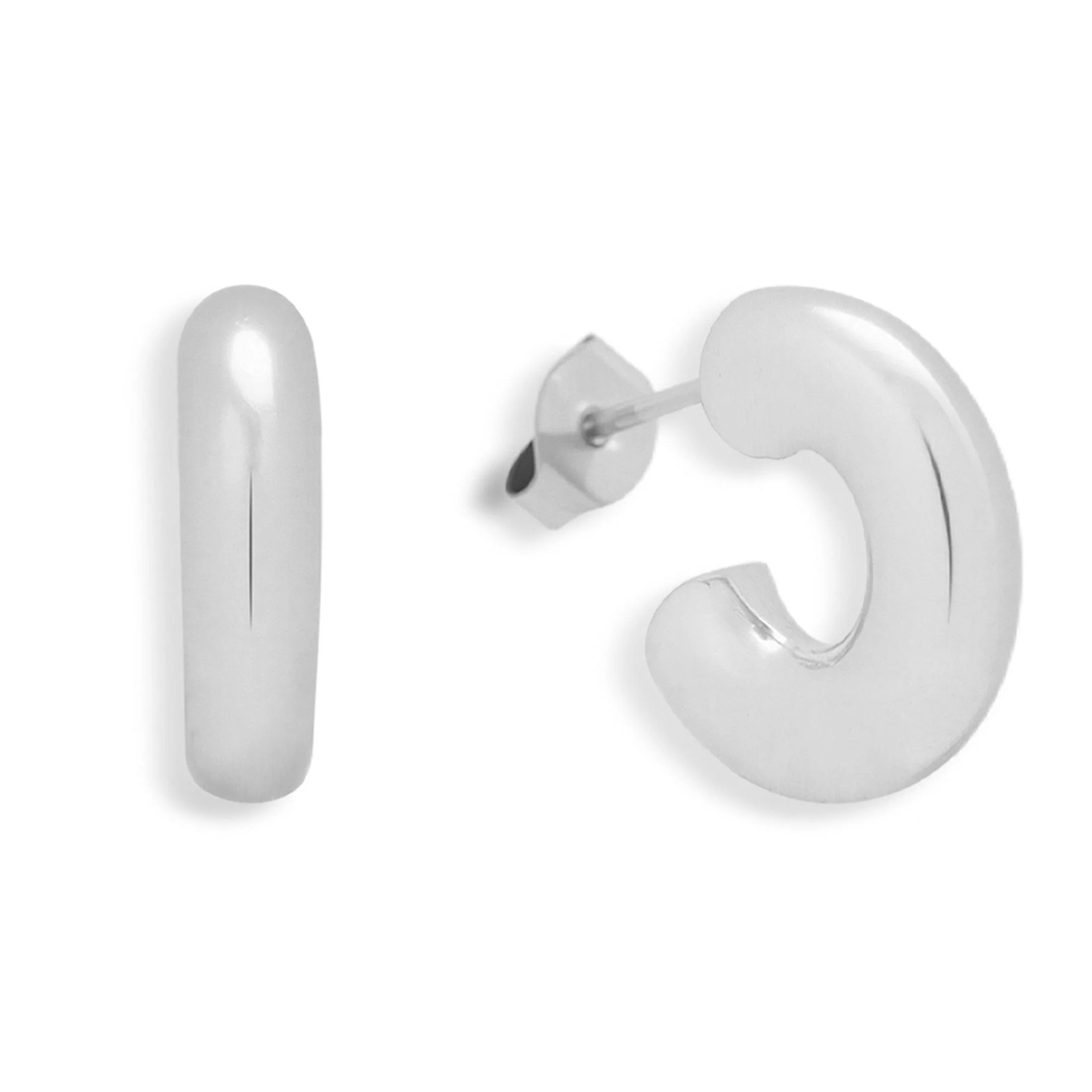 Chunky Curved Hoop Earrings - Image 4