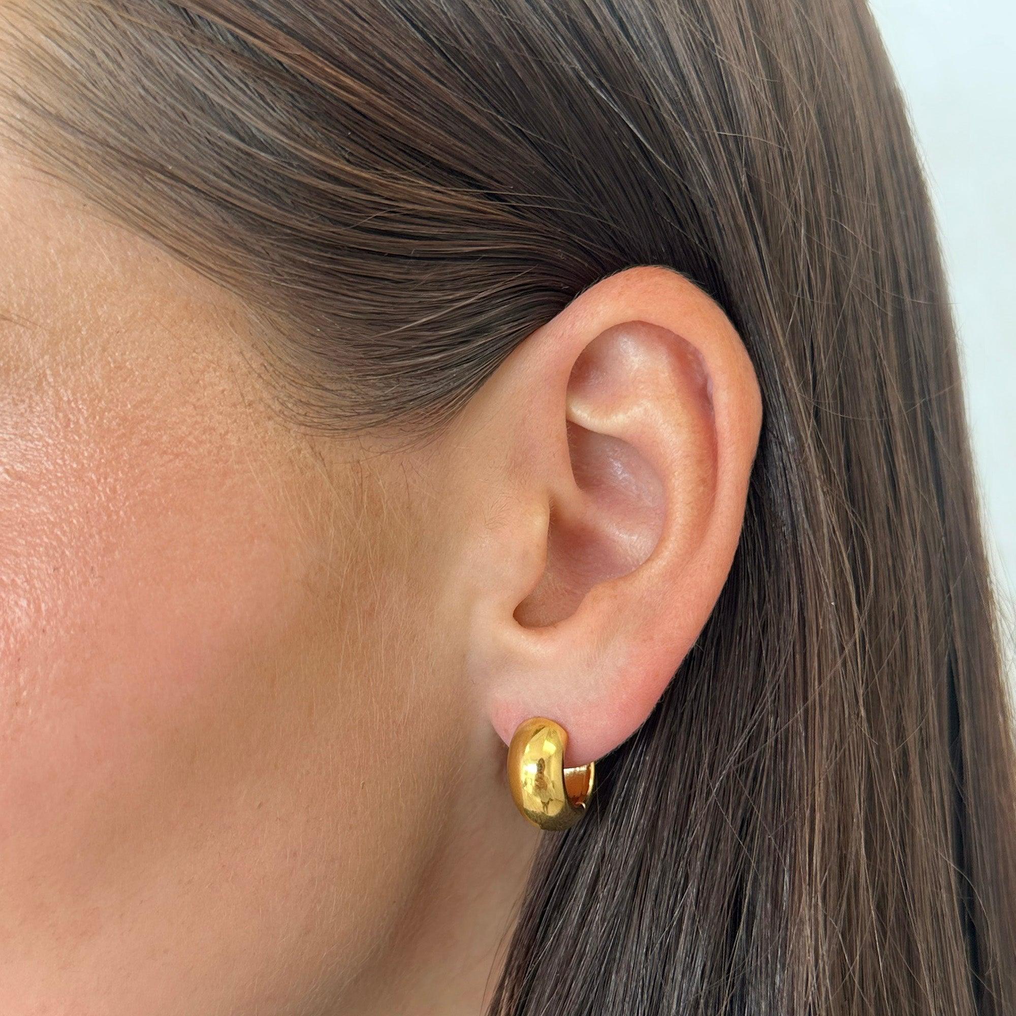 Chunky Mini Hoop Earrings - Image 4