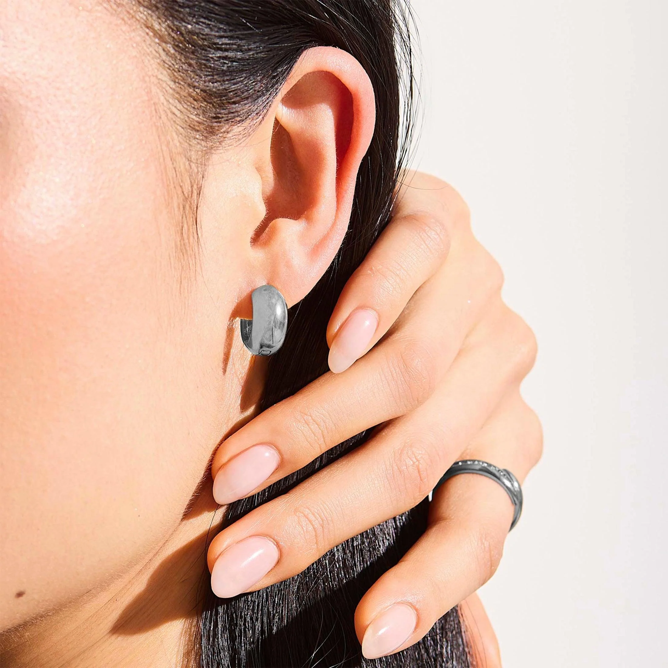 Chunky Mini Hoop Earrings - Image 6