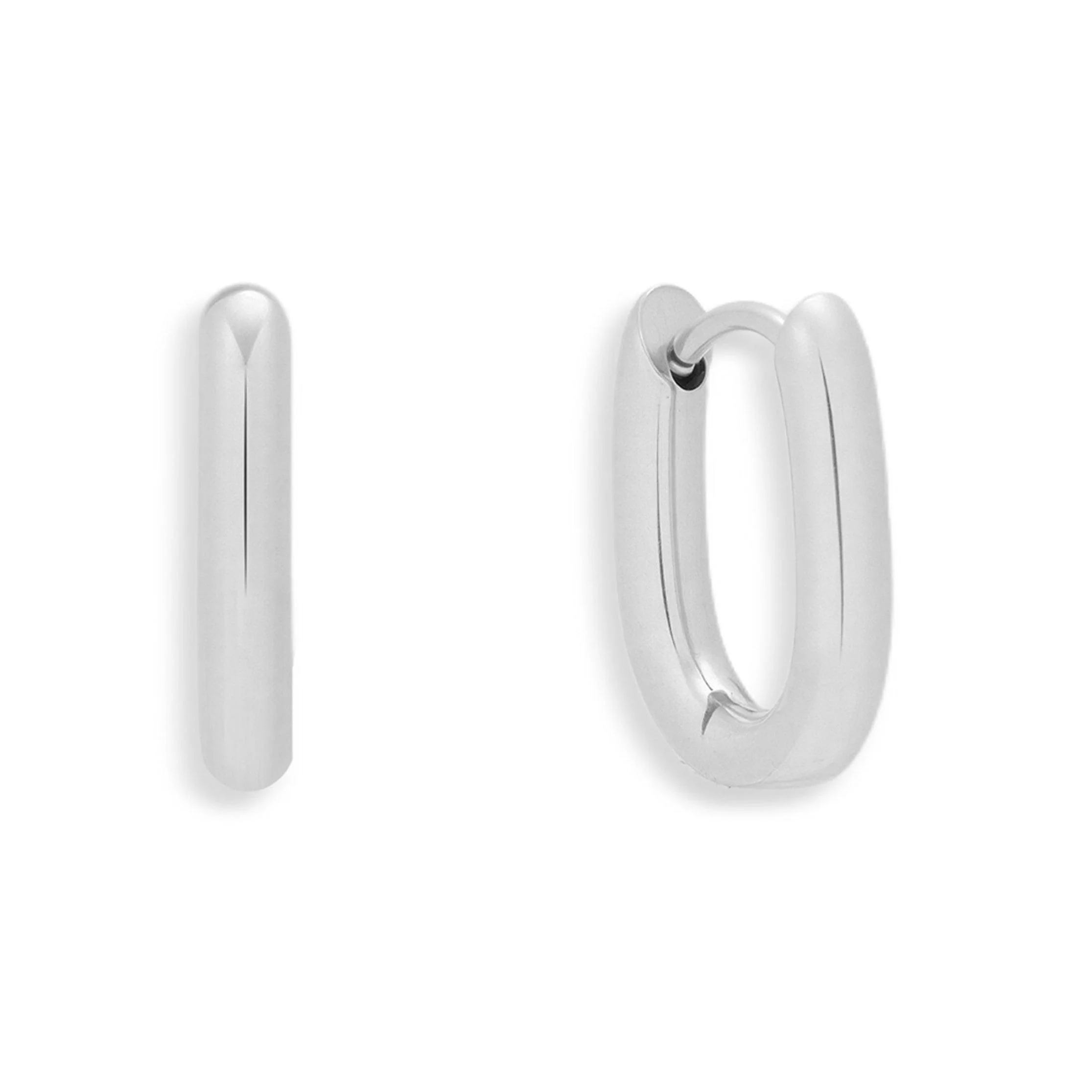 Bold Oval Hoop Earrings - Image 4