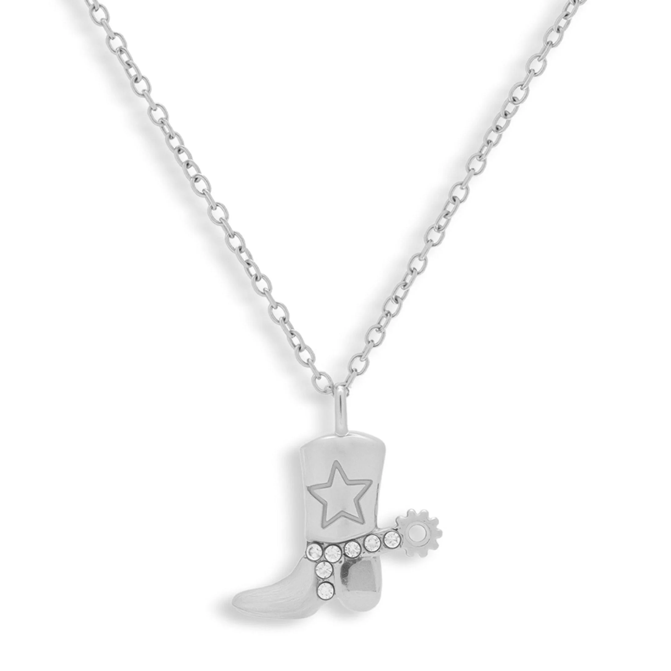 Cowboy Boot Crystal Charm Necklace - Image 2