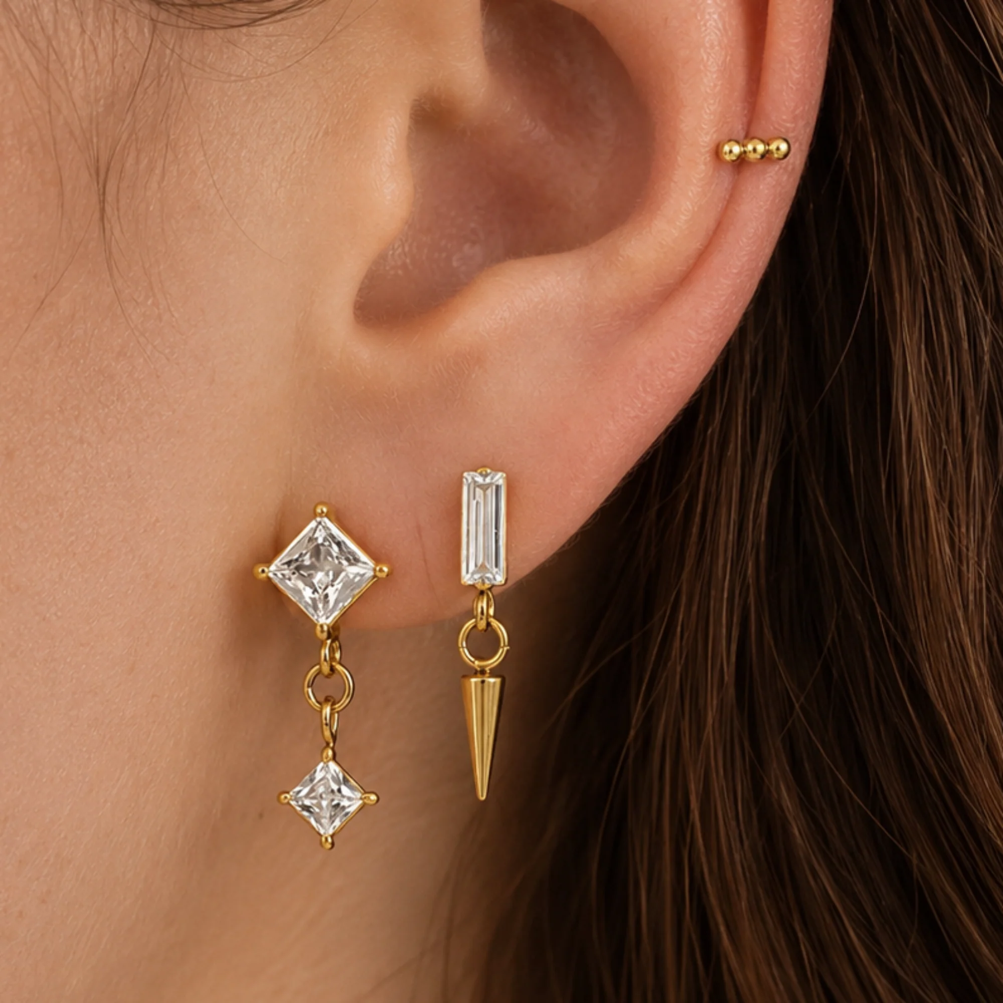 Cool Girl Flat Back Earrings 3 Piece Set