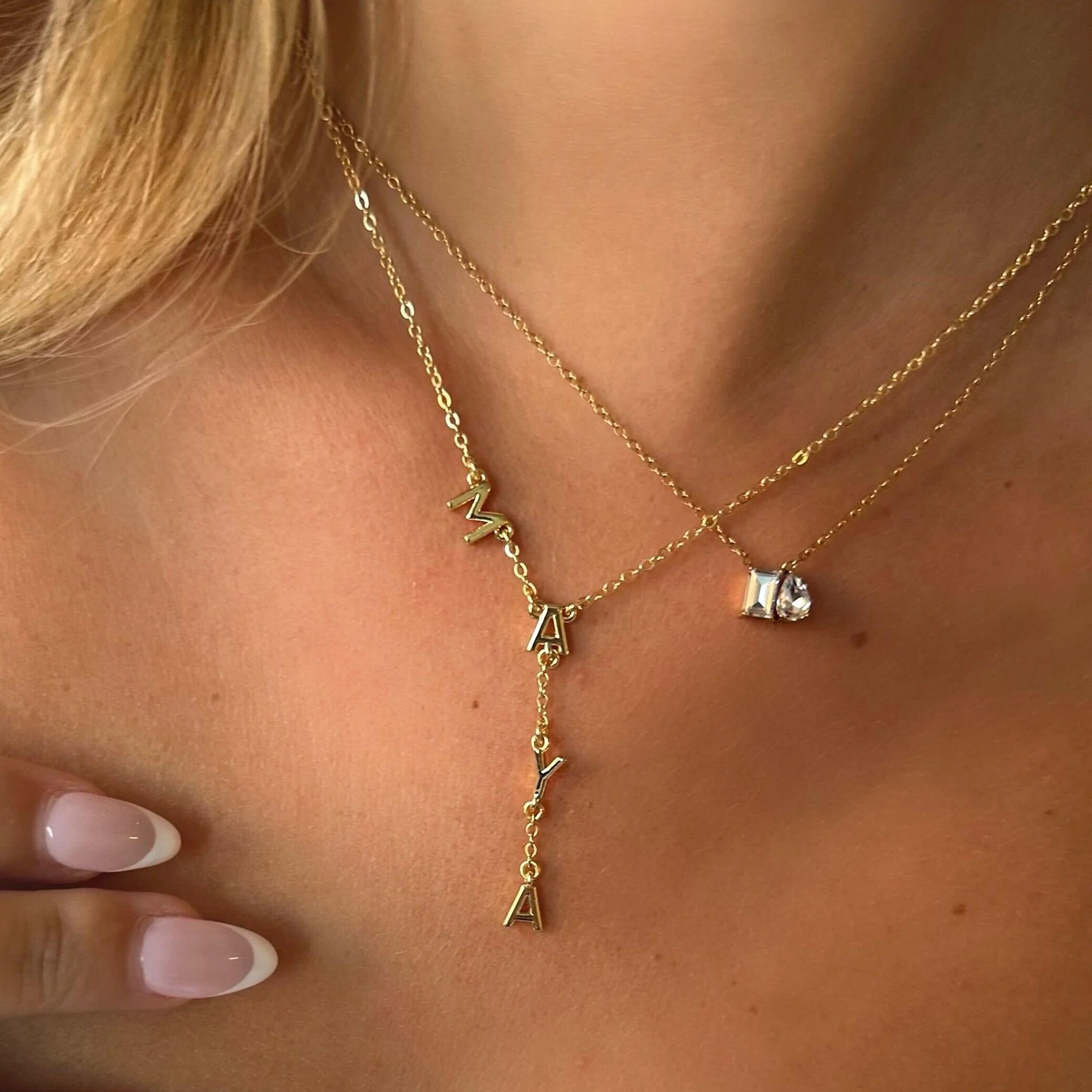 Custom/Personalized Name Drop Lariat Necklace - Image 3