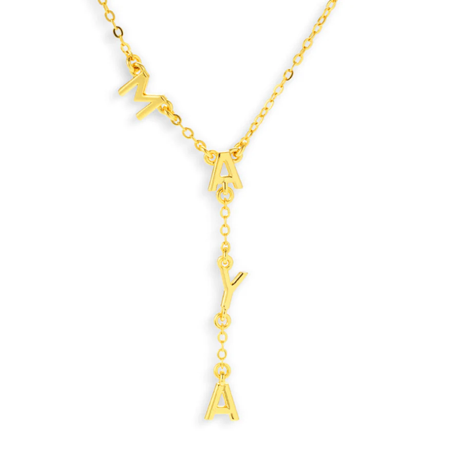 Custom/Personalized Name Drop Lariat Necklace - Image 4