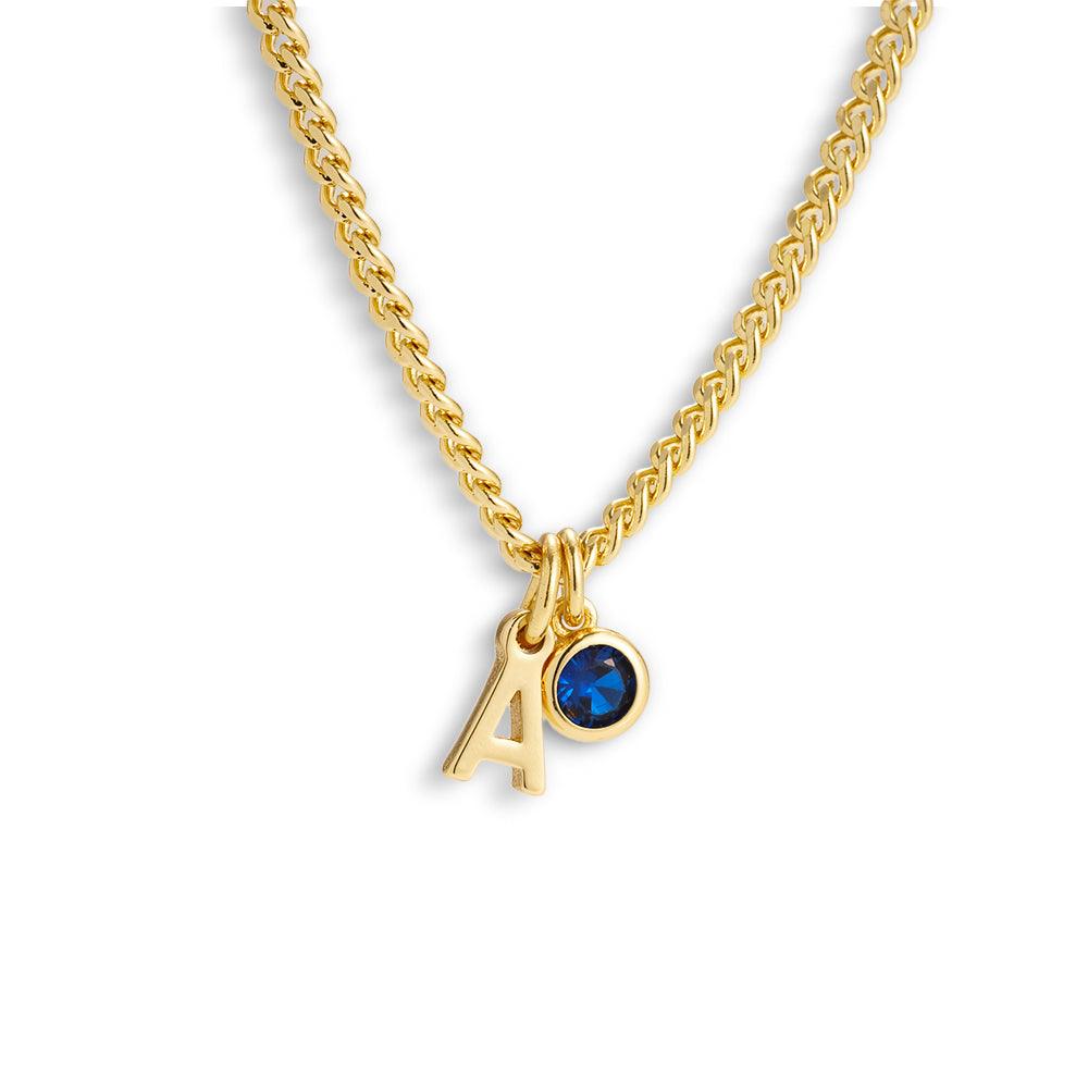 Custom/Personalized Initial Pendant Necklace w/ Birthstone - Image 12