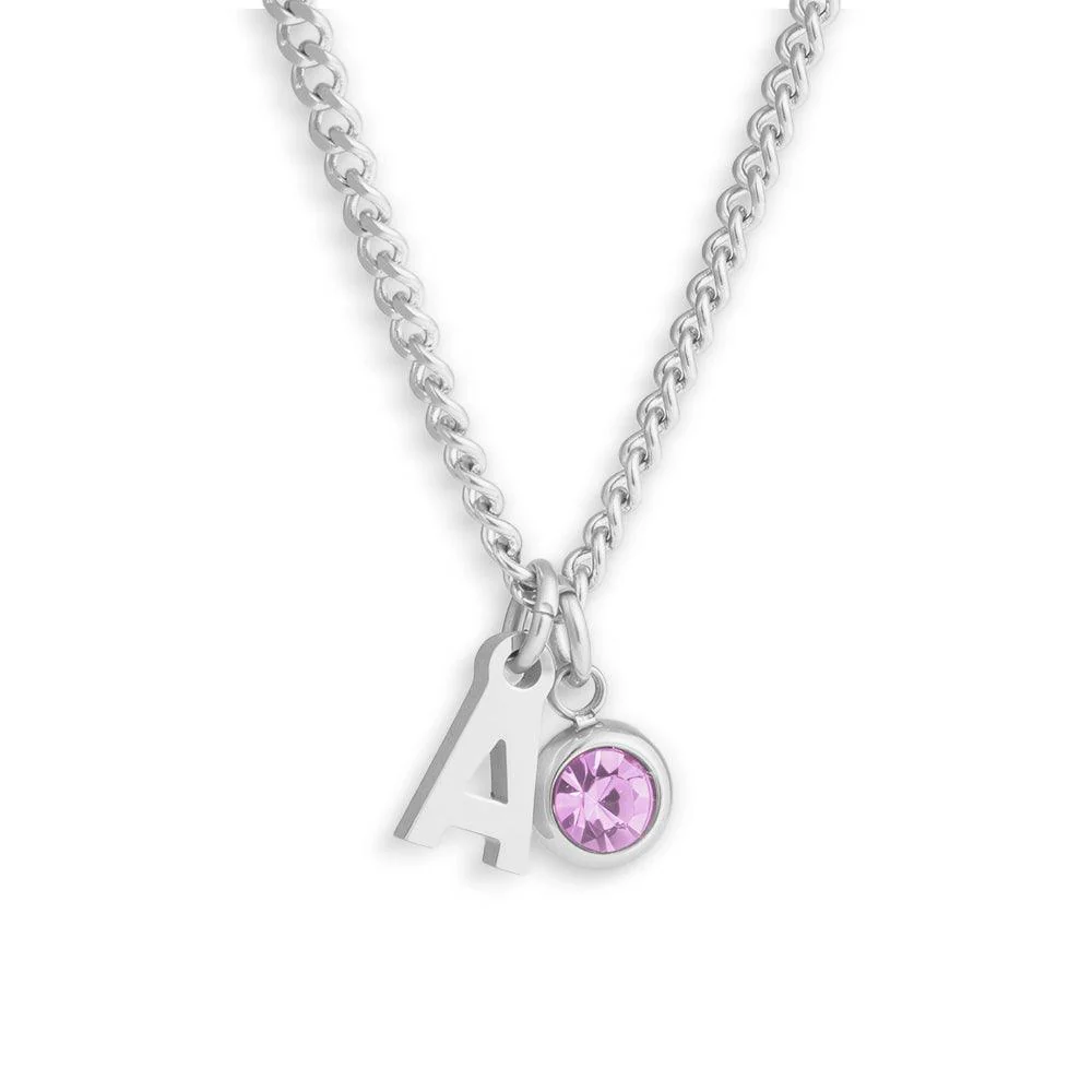Custom/Personalized Initial Pendant Necklace w/ Birthstone - Image 14