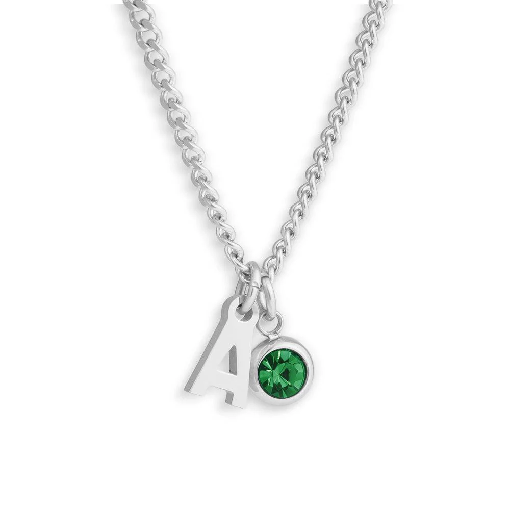 Custom/Personalized Initial Pendant Necklace w/ Birthstone - Image 15