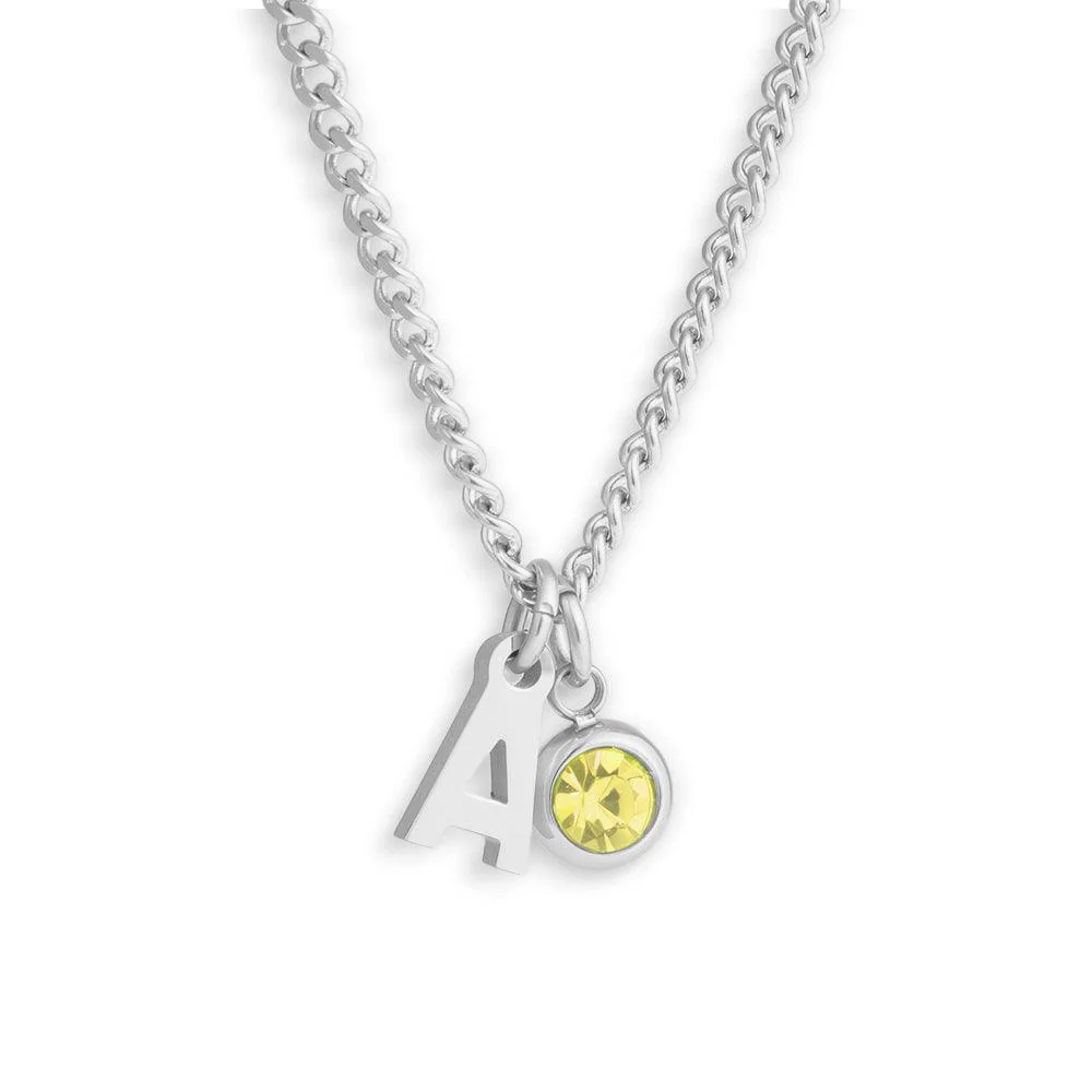 Custom/Personalized Initial Pendant Necklace w/ Birthstone - Image 16