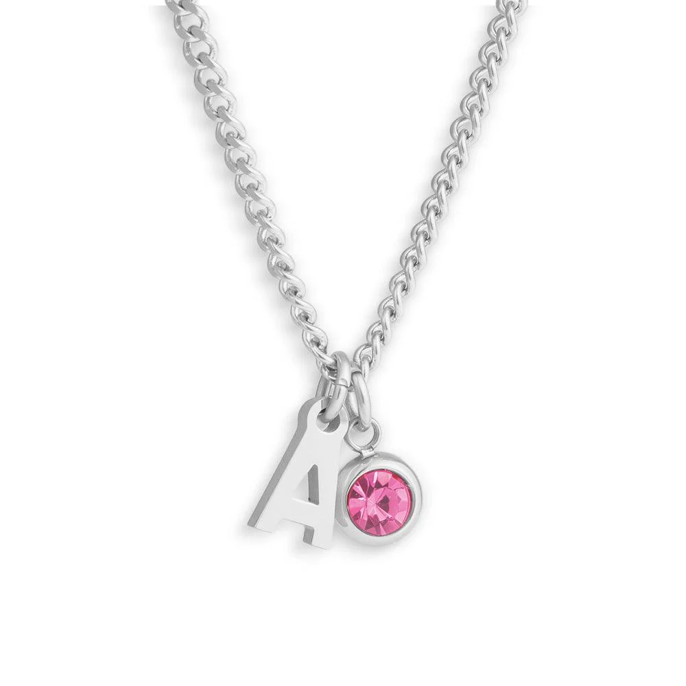 Custom/Personalized Initial Pendant Necklace w/ Birthstone - Image 17