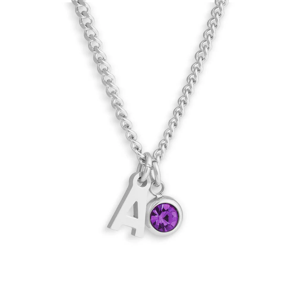 Custom/Personalized Initial Pendant Necklace w/ Birthstone - Image 18