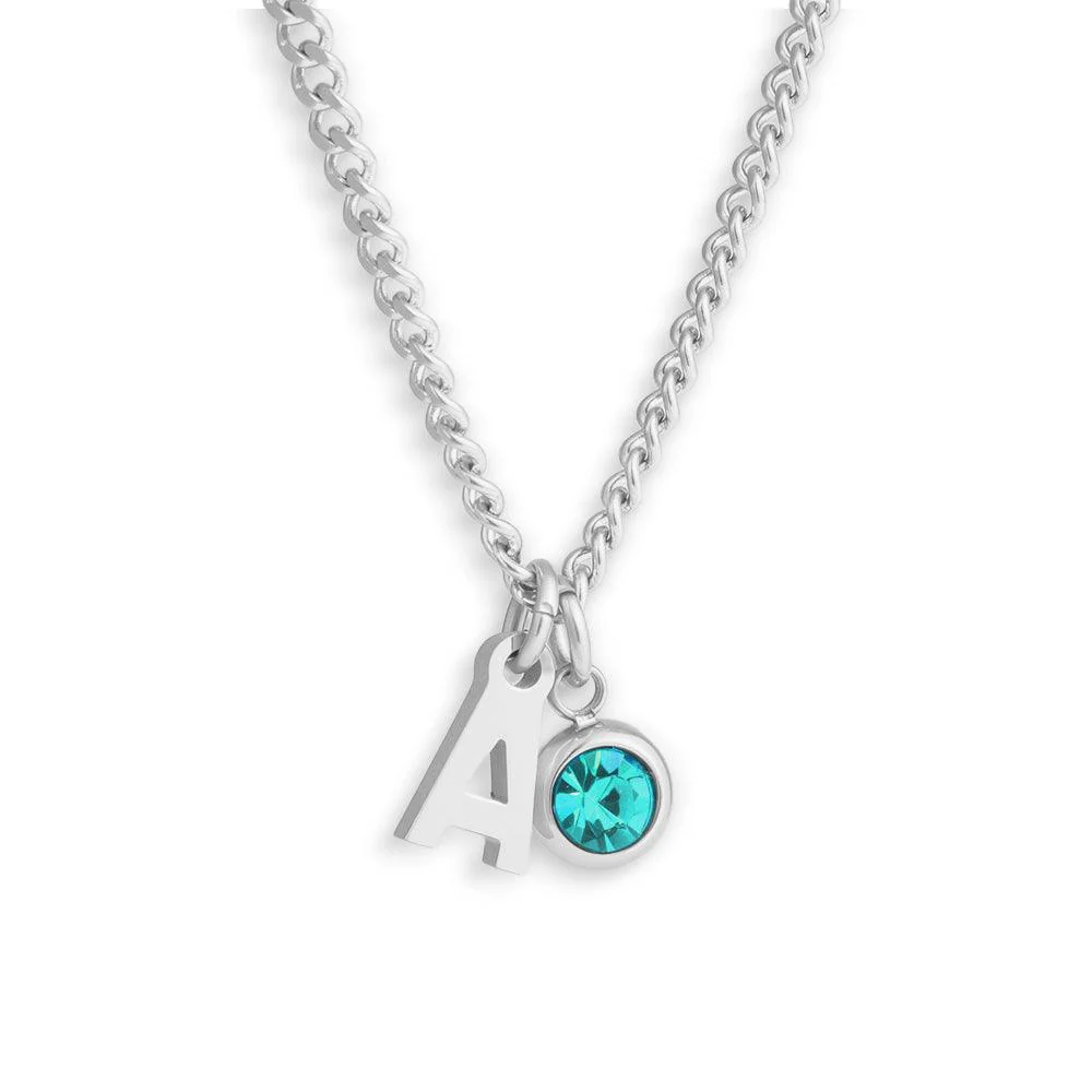 Custom/Personalized Initial Pendant Necklace w/ Birthstone - Image 20