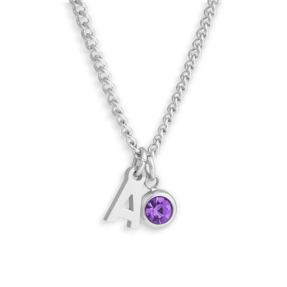 Custom/Personalized Initial Pendant Necklace w/ Birthstone - Image 22