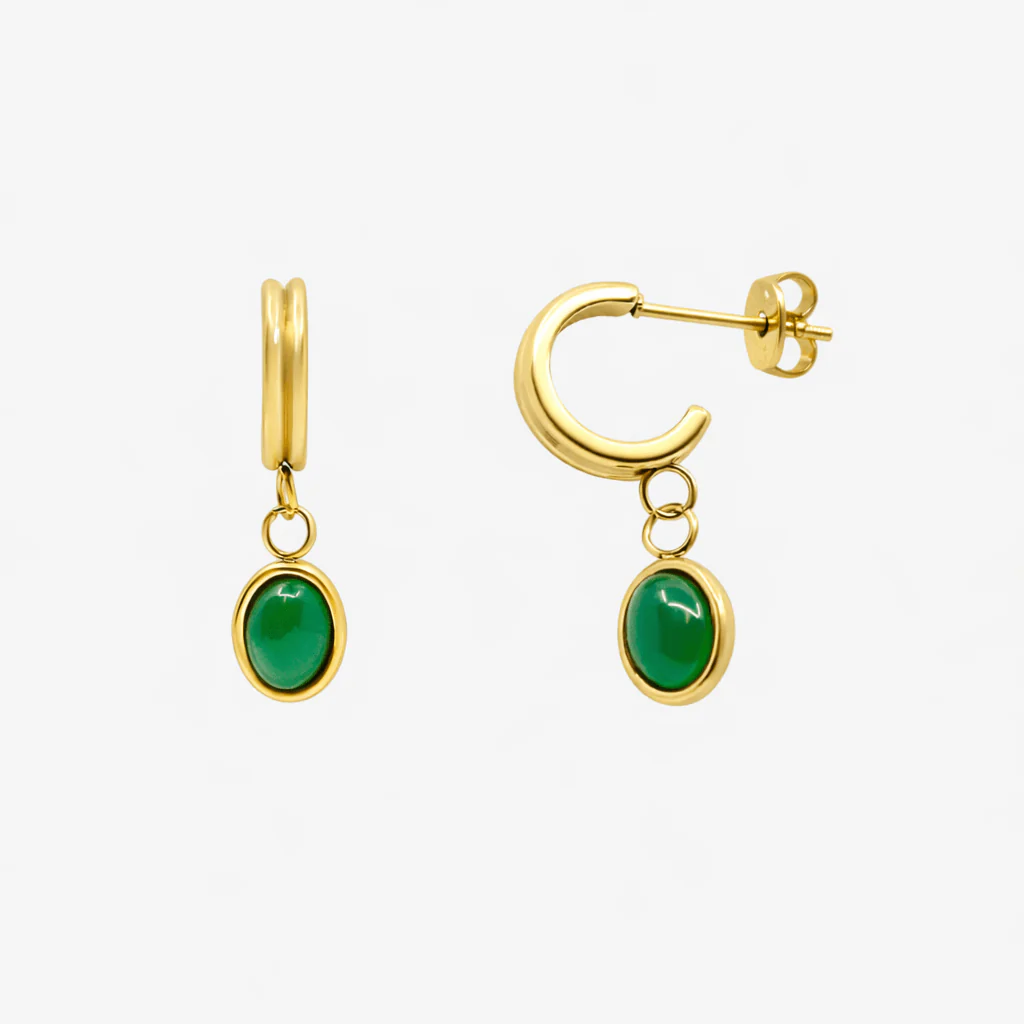 Emerald Dream Hoop Earrings - Image 2