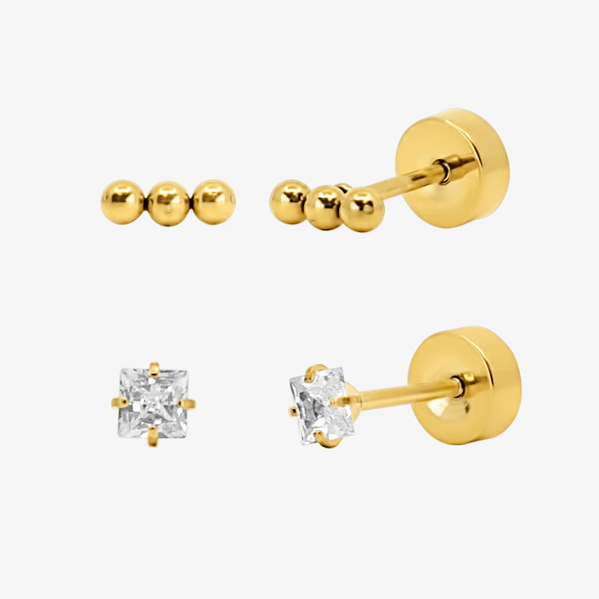 Eyes On Me Flat Back Earrings 2 Piece Set - Image 2