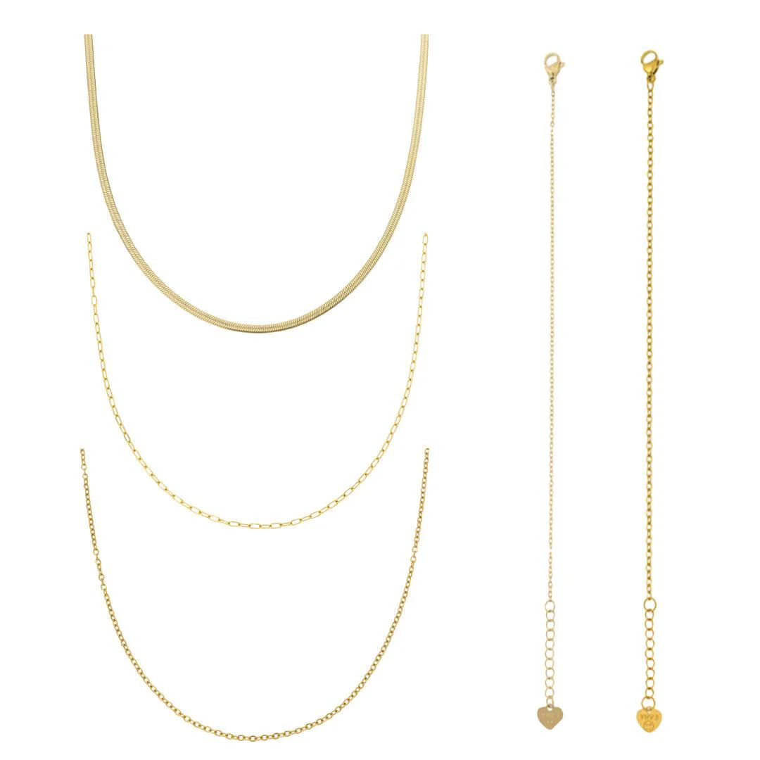 Fine Lines Bundle: 5 Piece Necklace and Bracelet Bundle - Image 2