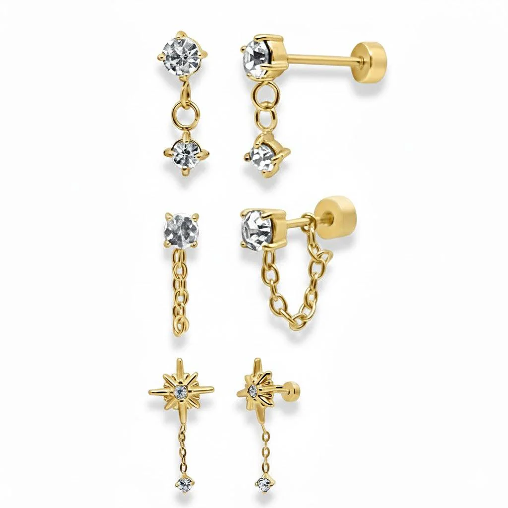 Flat Back Earrings Set Collection - Image 33