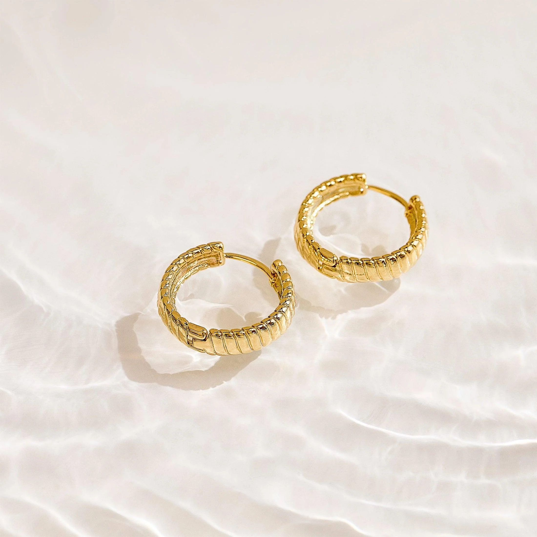 Golden Hoop Earrings - Image 5