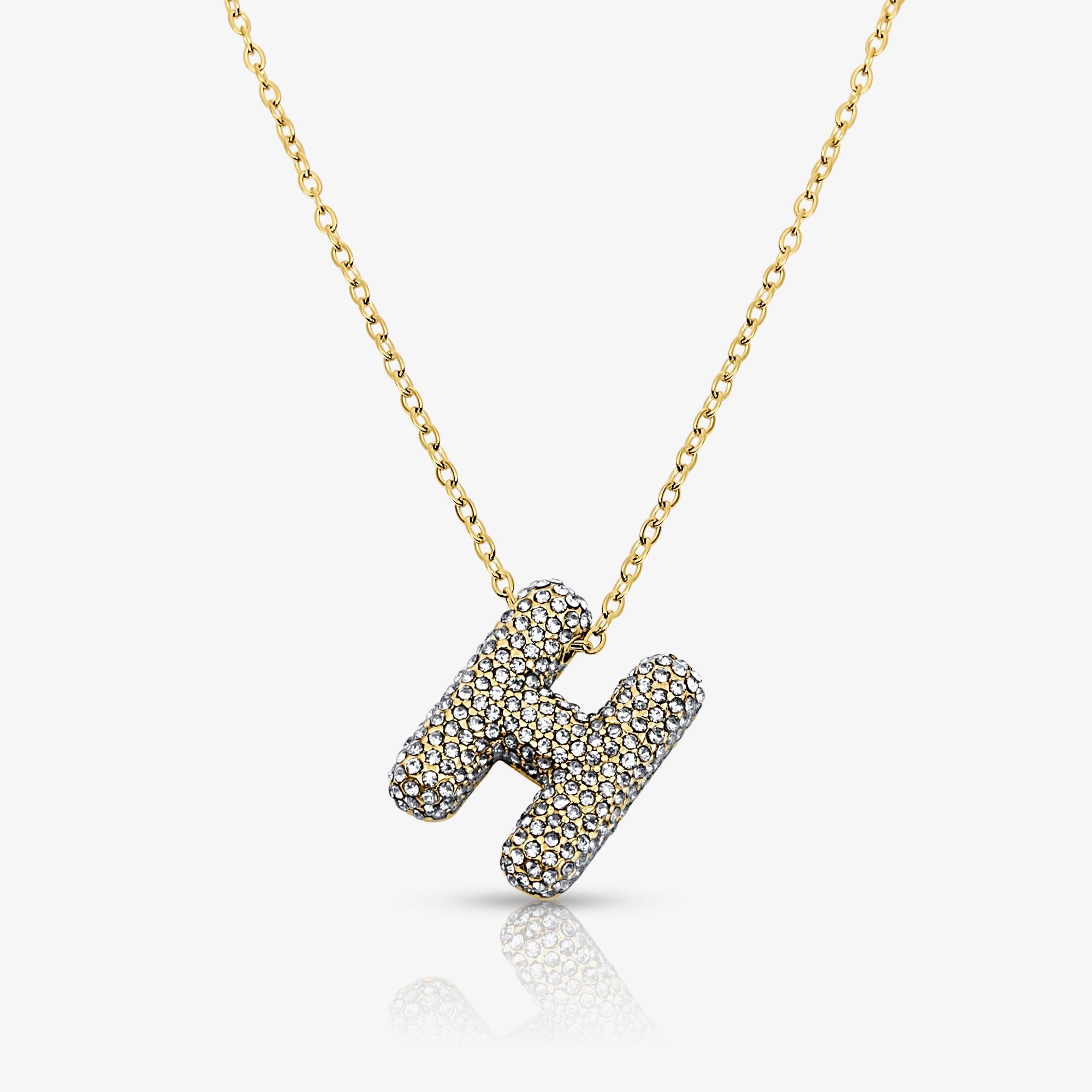 Pave Bubble Letter Necklace - Image 10