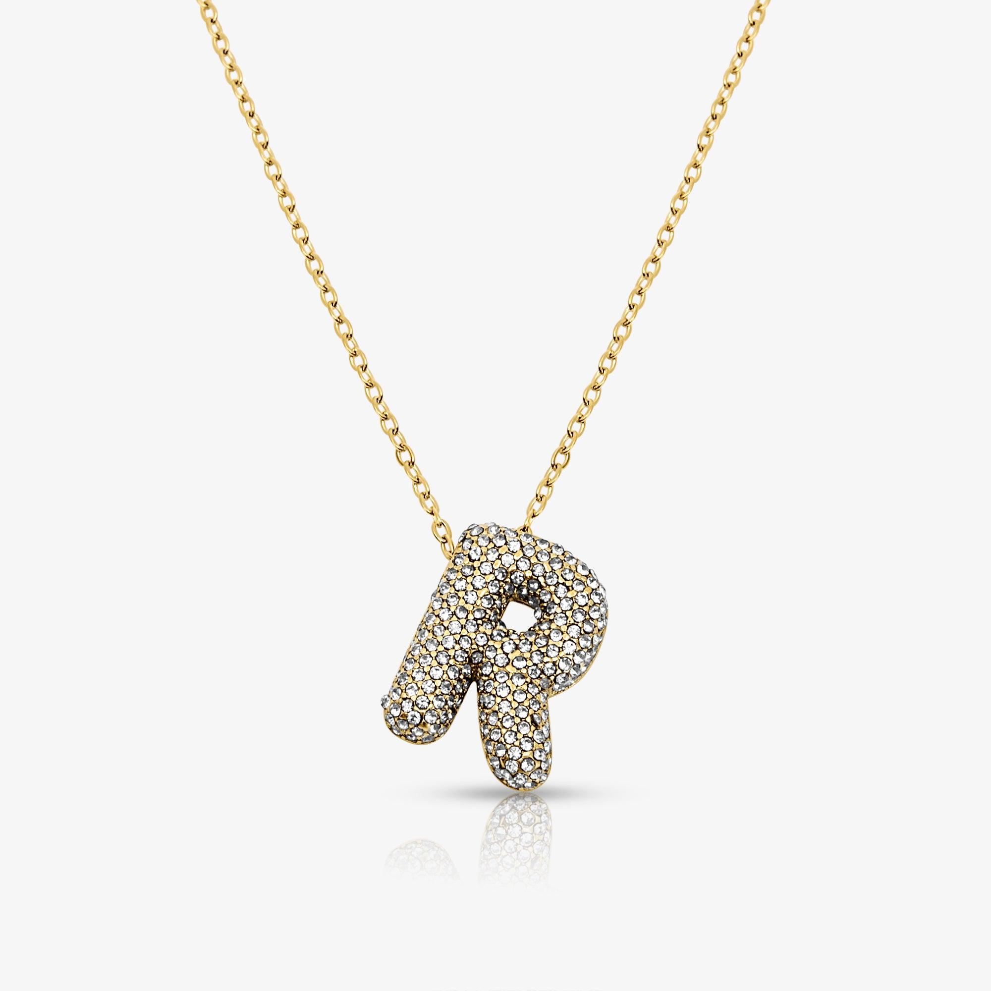 Pave Bubble Letter Necklace - Image 13