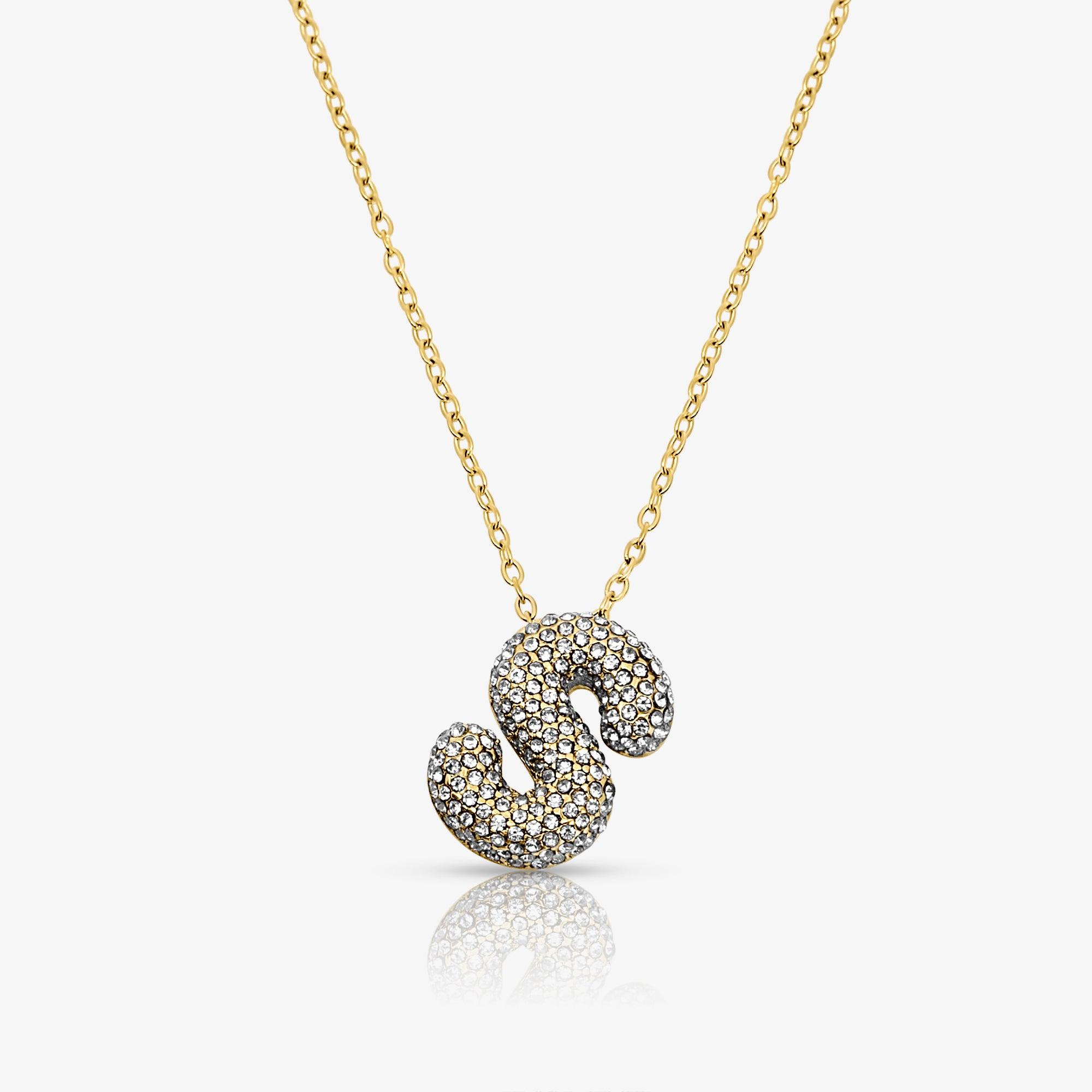 Pave Bubble Letter Necklace - Image 14