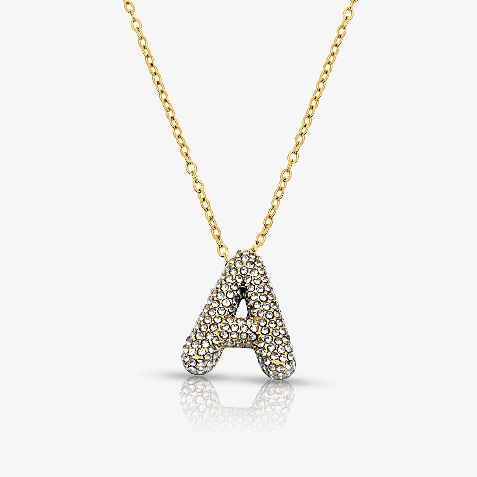 Pave Bubble Letter Necklace - Image 5