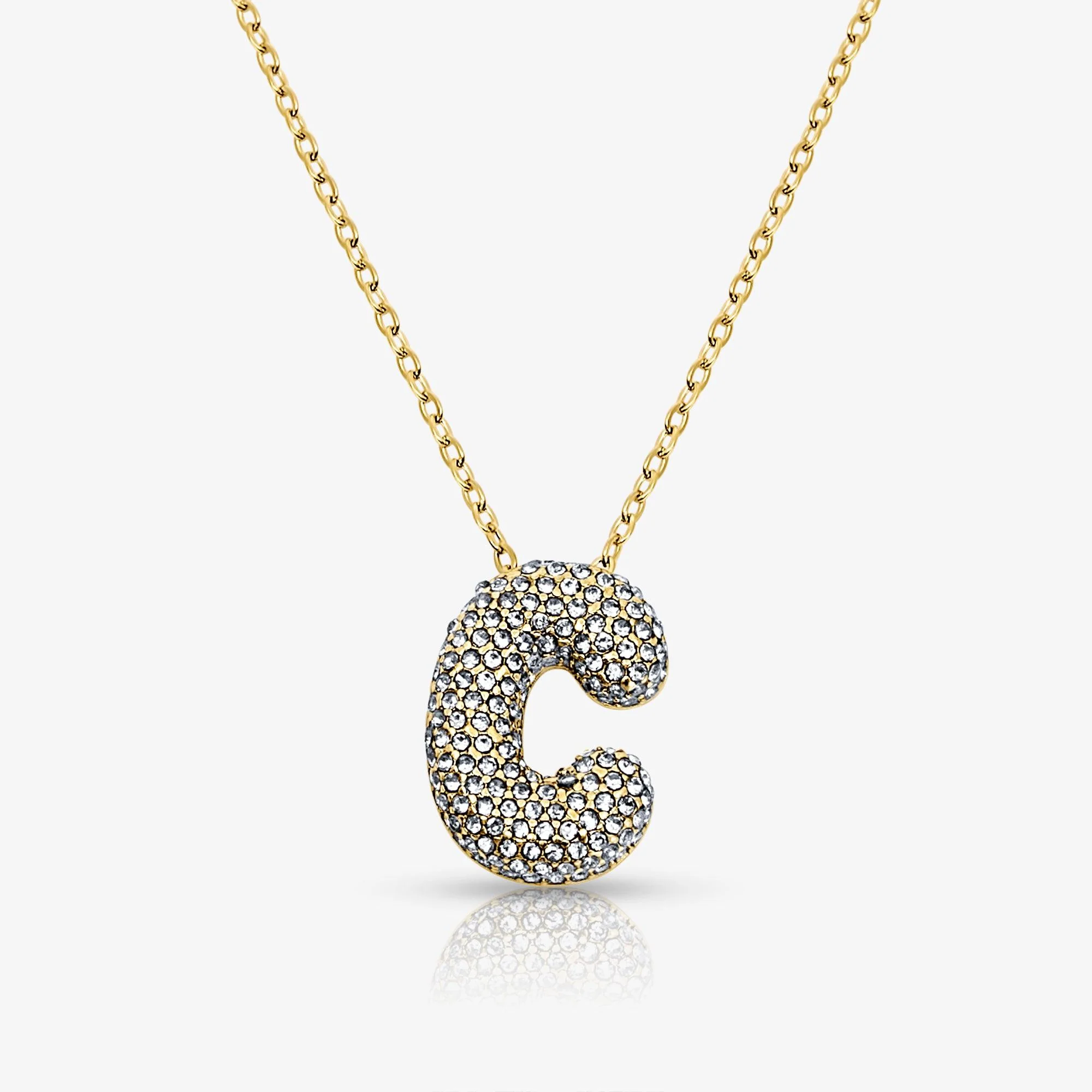 Pave Bubble Letter Necklace - Image 7