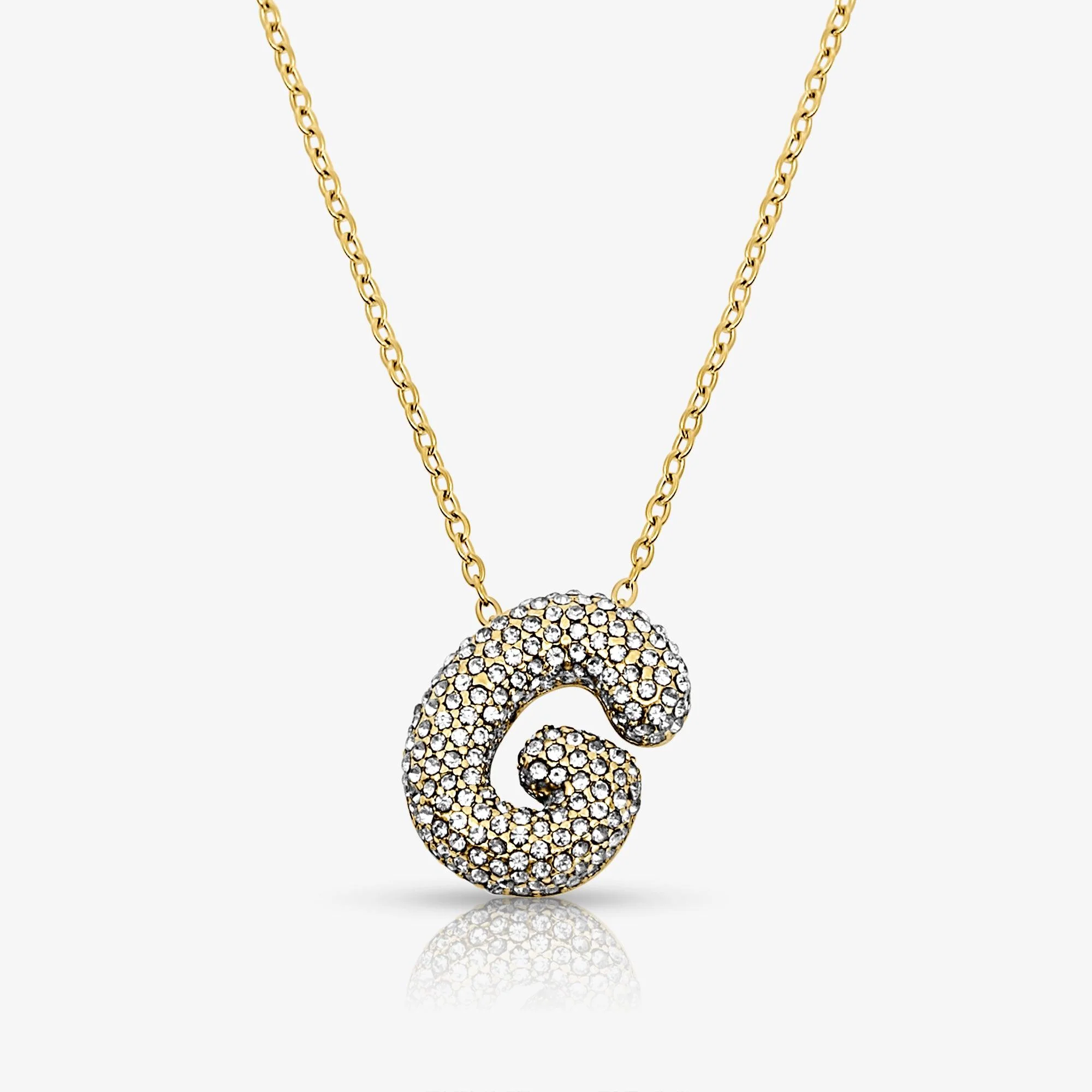 Pave Bubble Letter Necklace - Image 9