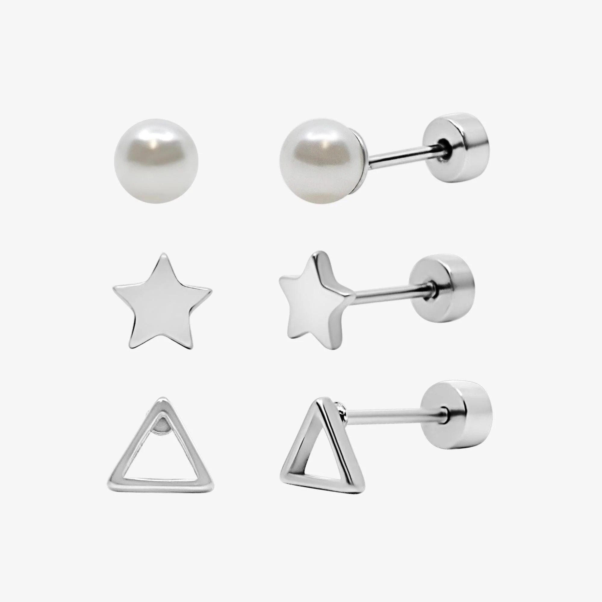 Hey Darling Pearl 3-Piece Flat Back Earrings Set - Image 5