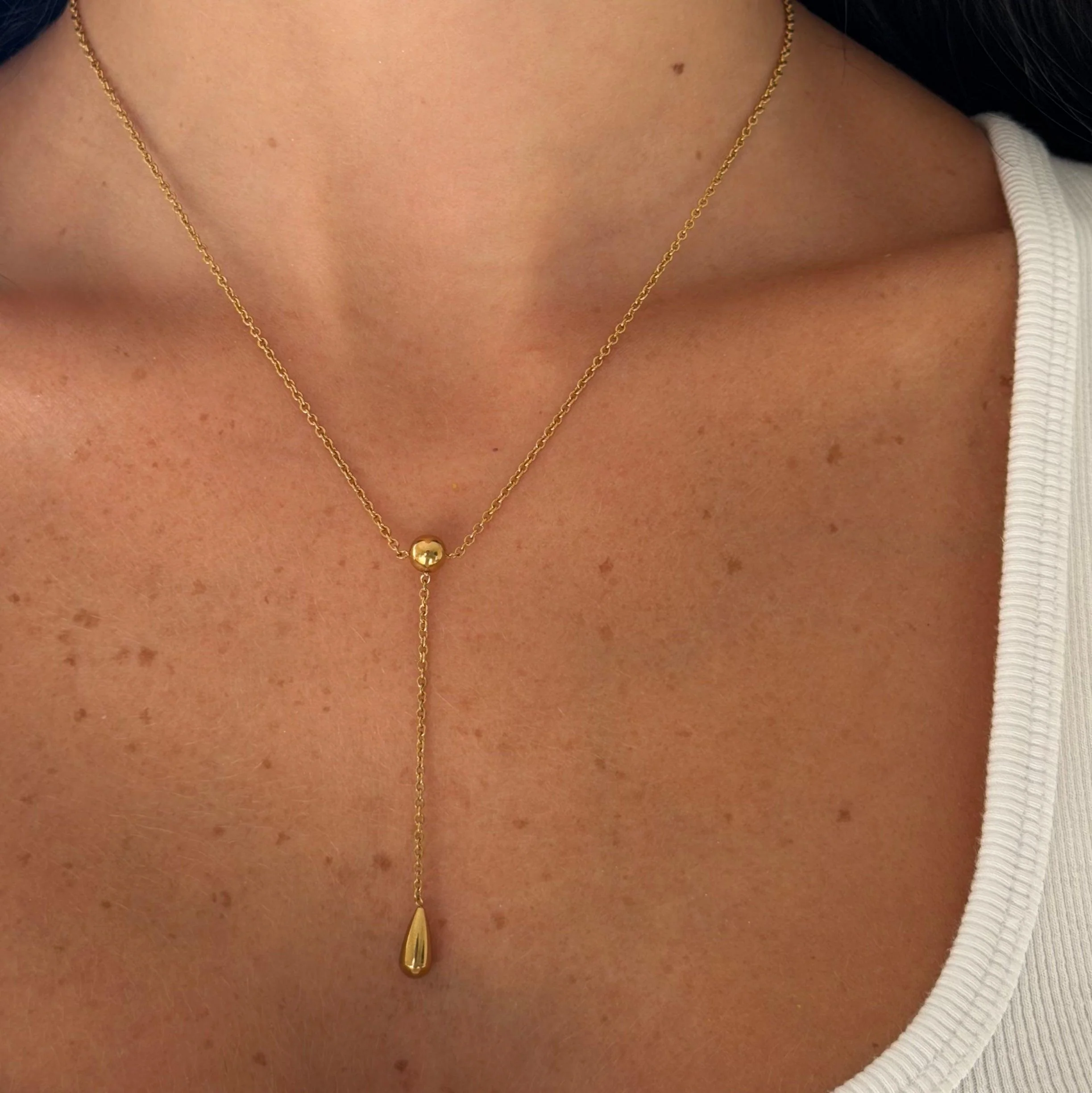 Luna Drop Lariat Necklace - Image 2