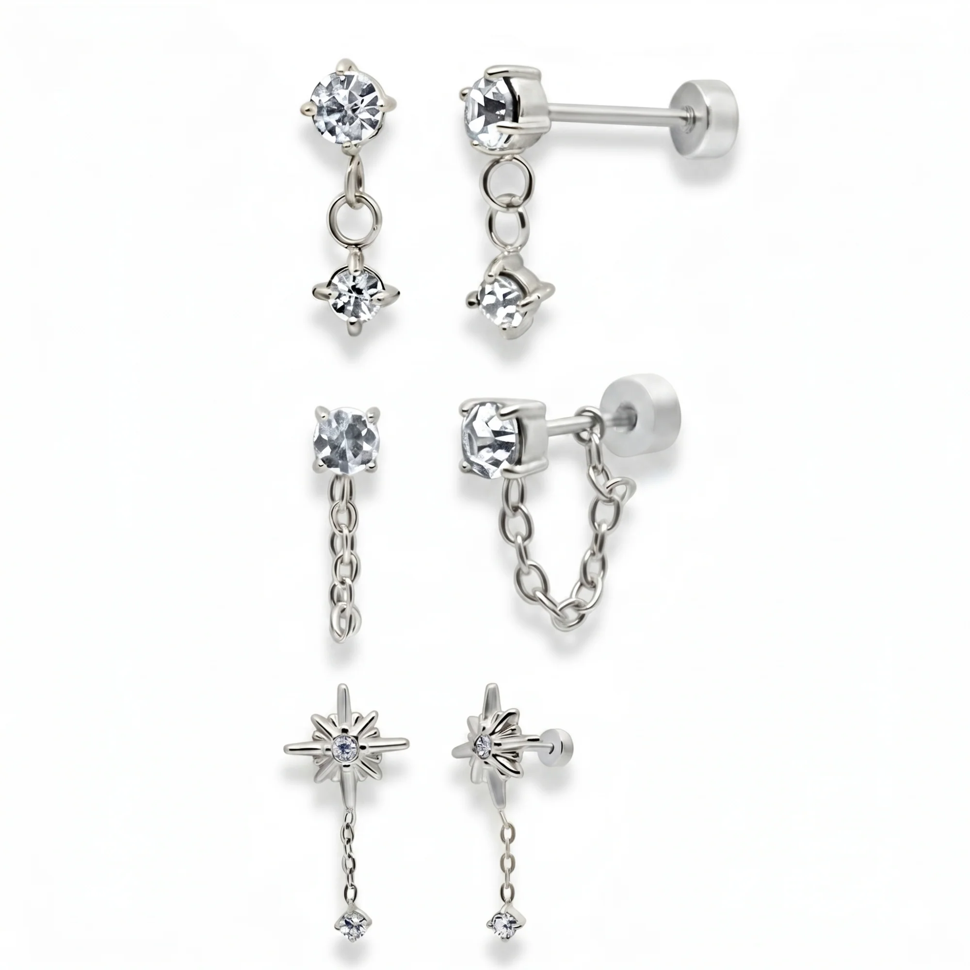 Meet Me At Midnight Flat Back 3-Piece Earring Set - Image 3