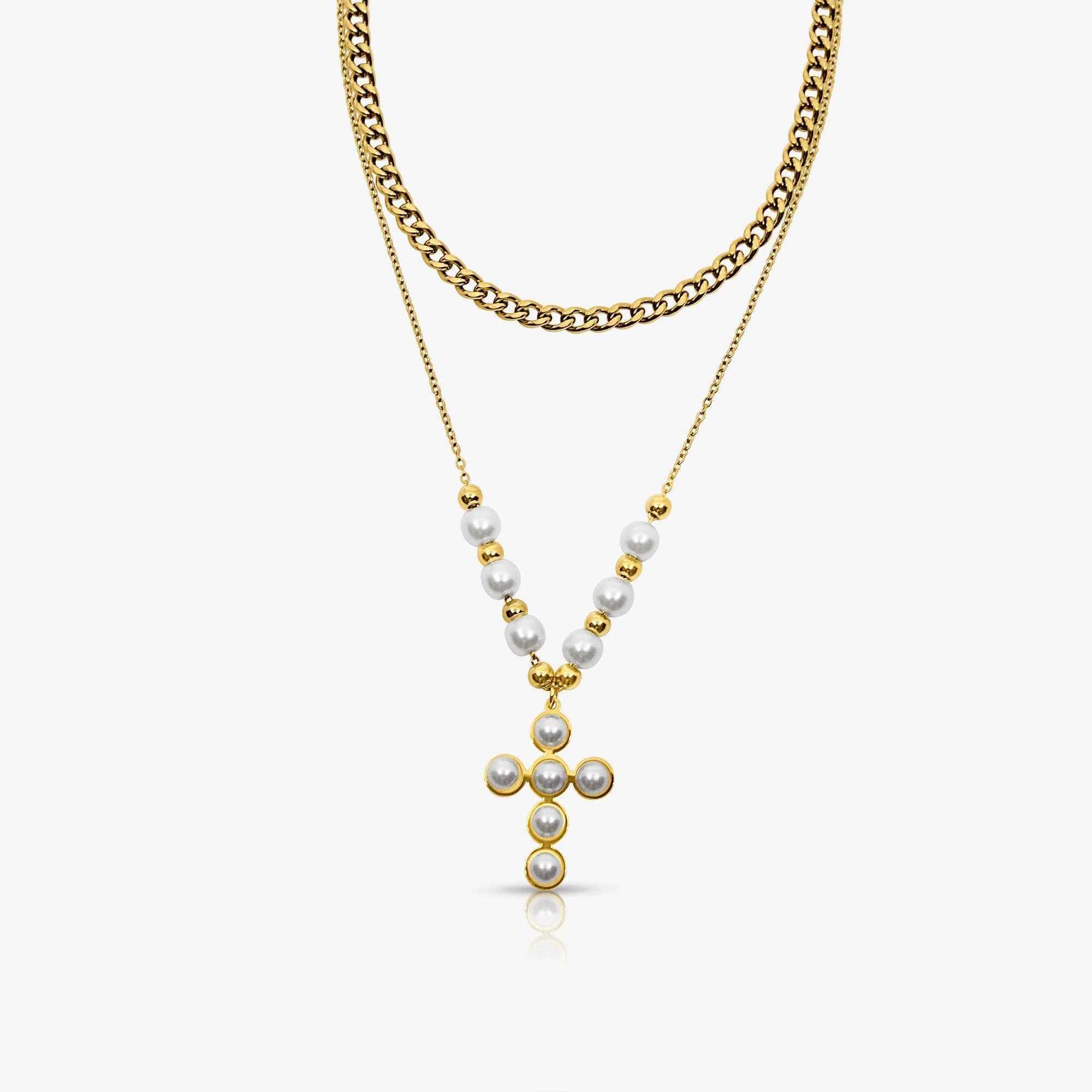 Pearly Blessing Cross Necklace - Image 4