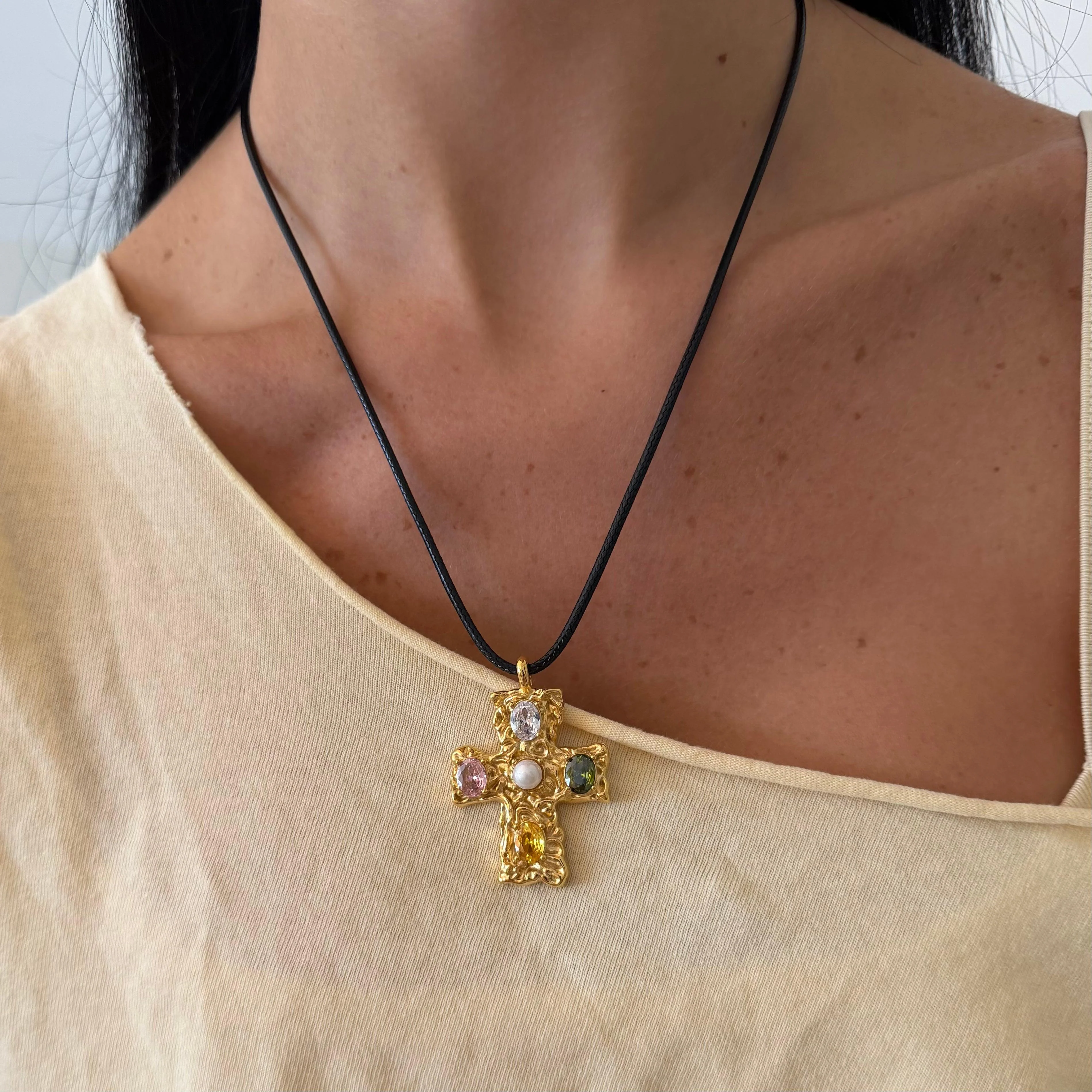 Popstar Cross Cord Necklace - Image 4