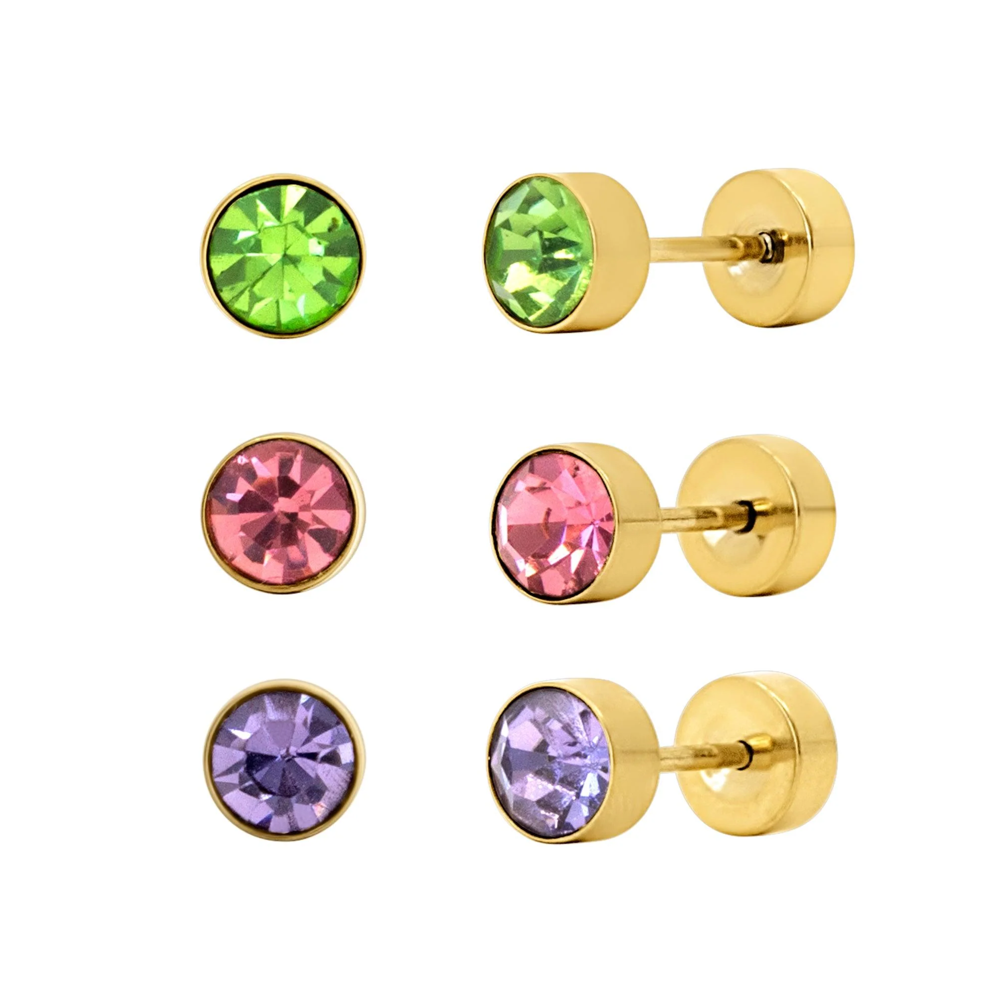 Rainbow Babe Flat Back Earrings 3 Piece Set - Image 2